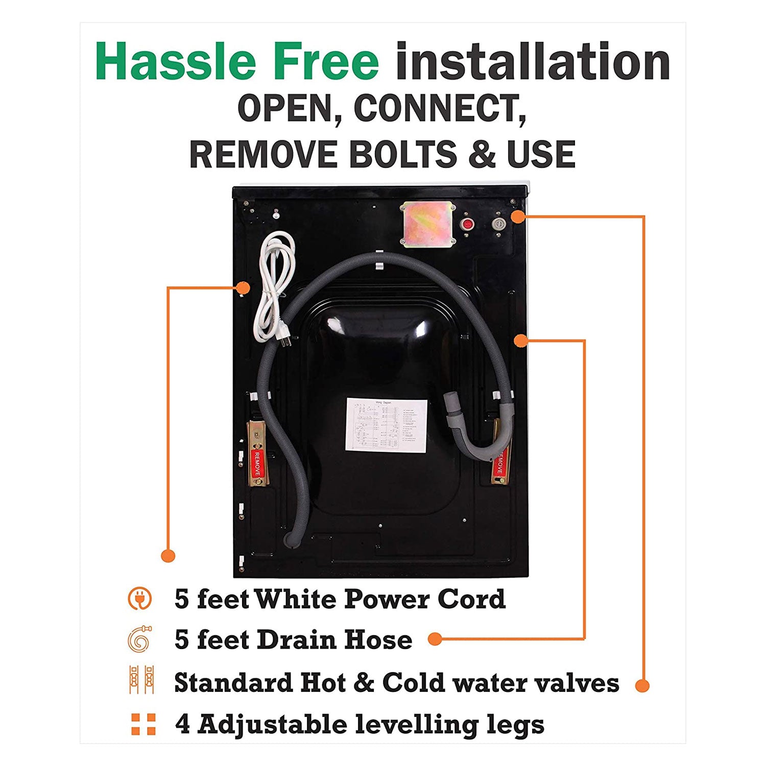 Equator Super Combination Vent/Ventless Home Washing Machine Dryer Unit, Black