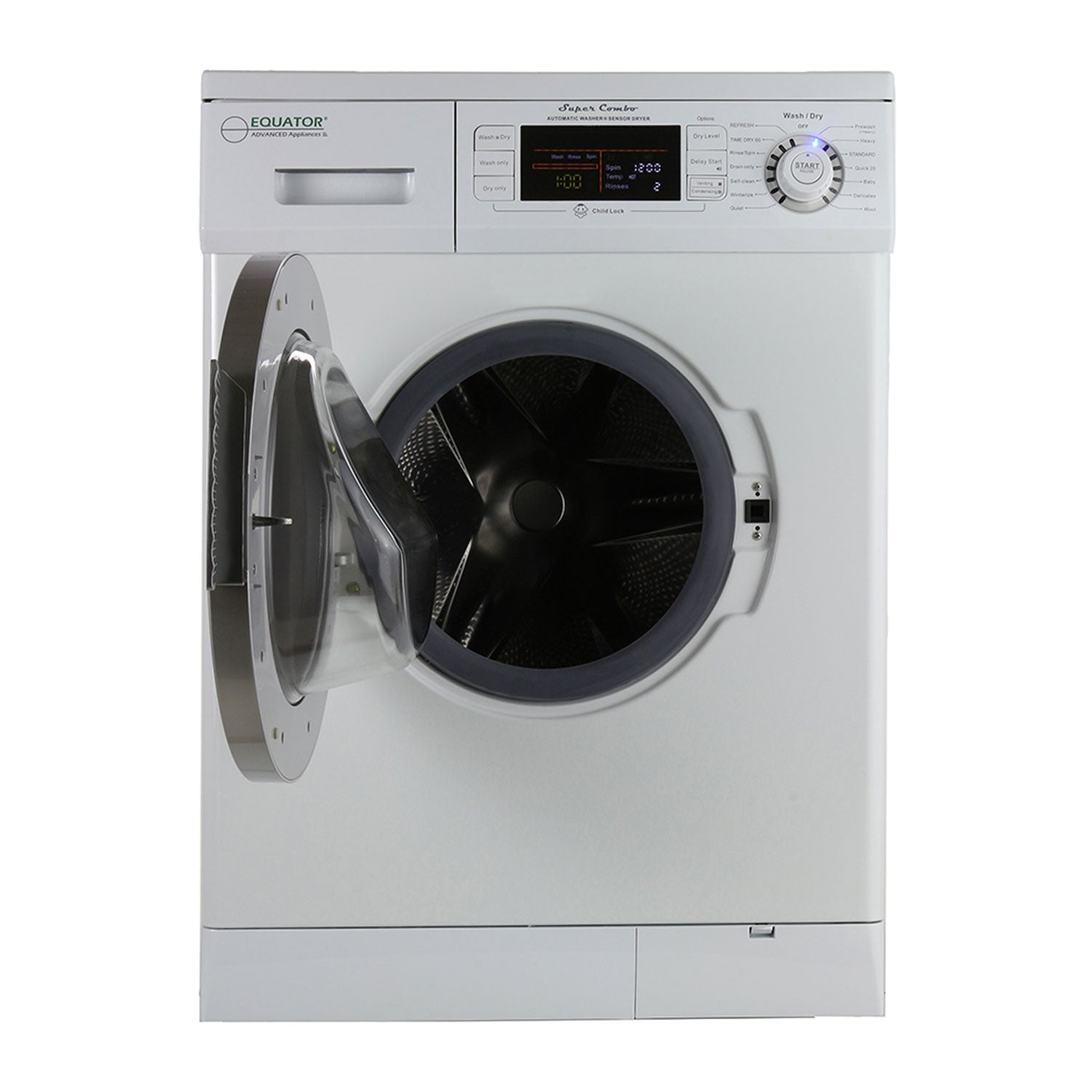 Equator Super Combination Vent/Ventless Home Washing Machine Dryer Unit, White