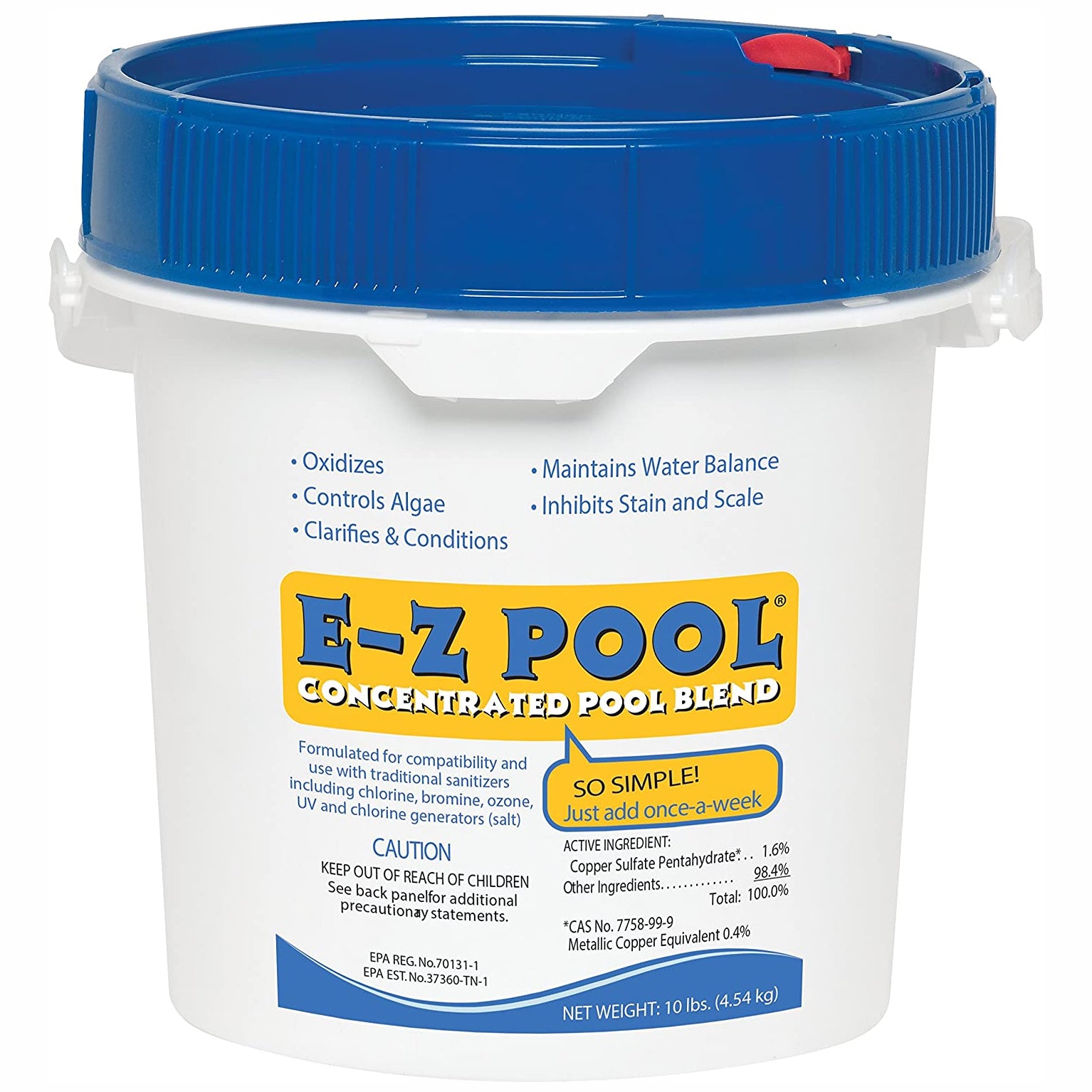 E-Z Pool Weekly All in 1 Concentrated Pool Care Solution Blend, 10 Lbs (4 Pack) - VMInnovations