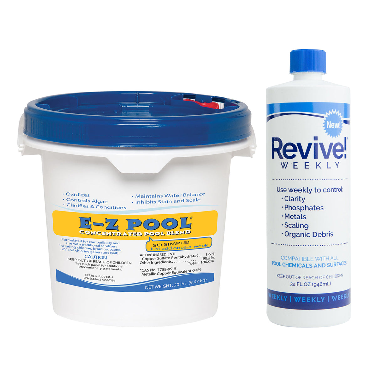 E-Z Pool All in 1 Care Solution Blend & API Revive! Water Clarifier Treatment