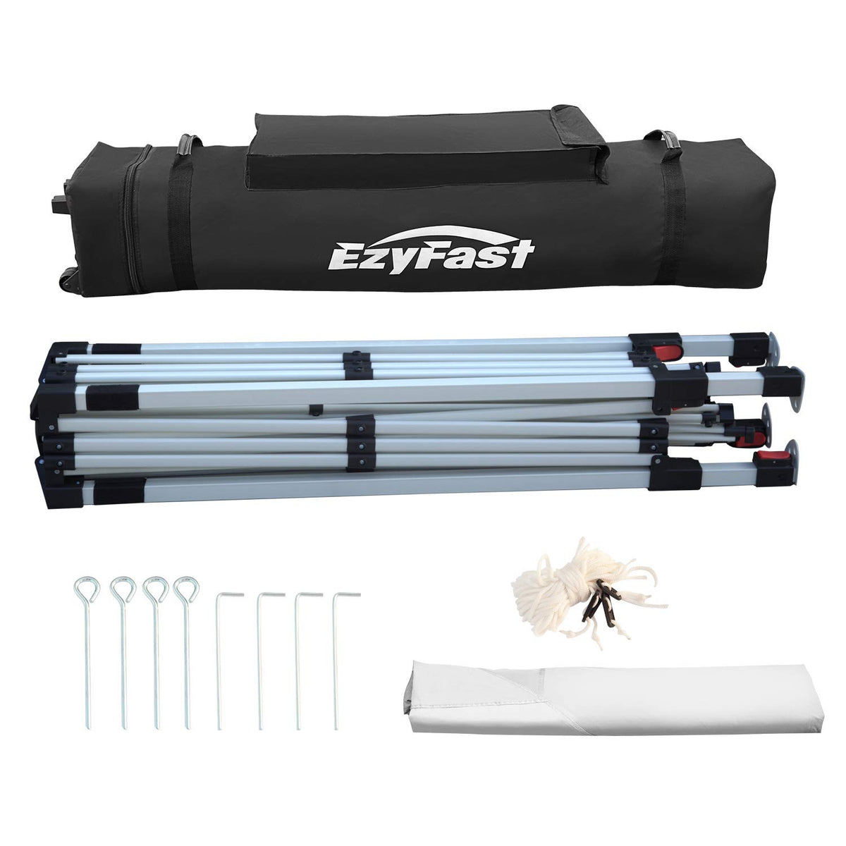 EzyFast 10 x 10 Foot Pop Up Canopy for Rain or Shine w/ Carry Bag (For Parts)