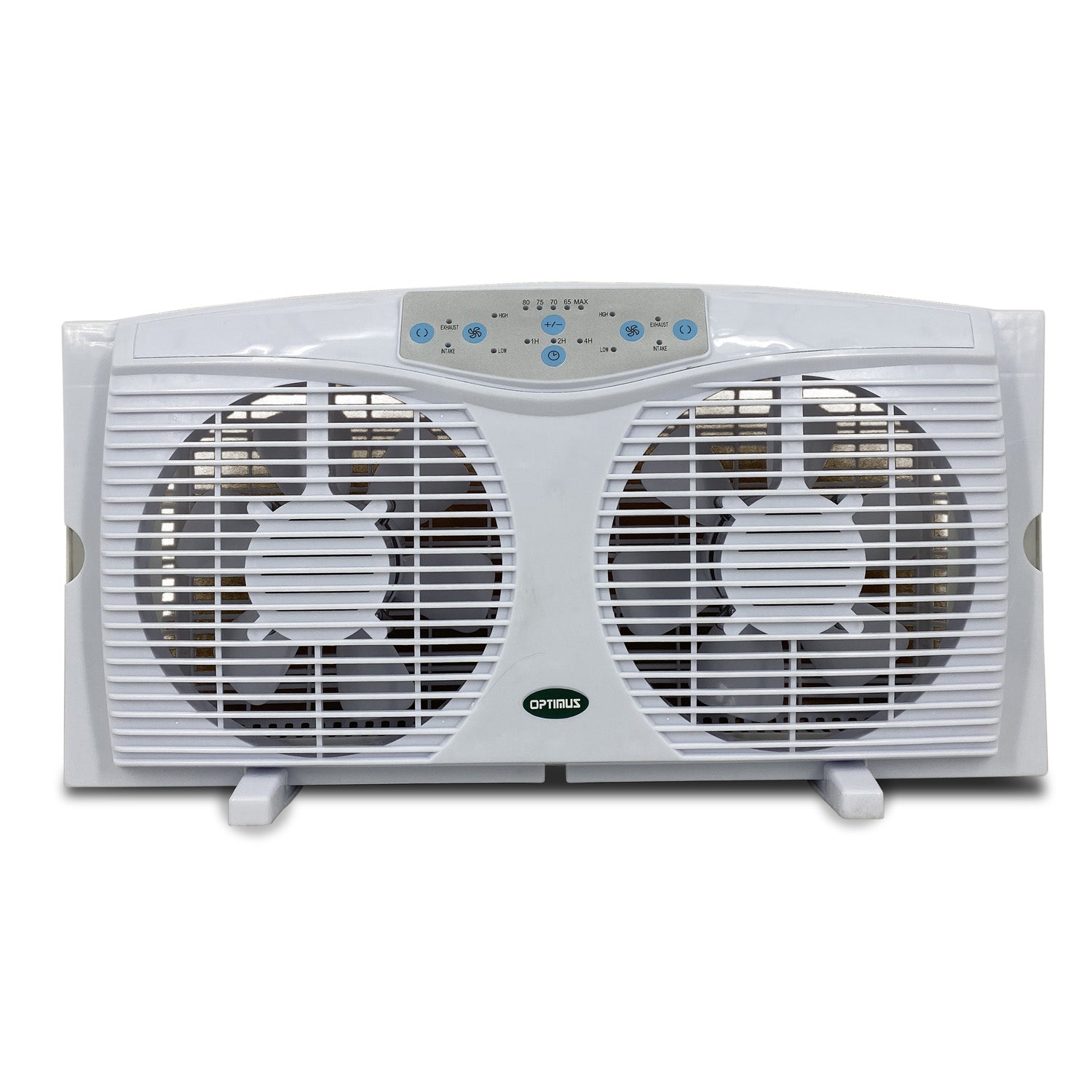 Optimus F-5286 8" 3 Speed Cool Air Home Twin Window Fan w/ Thermostat(For Parts)