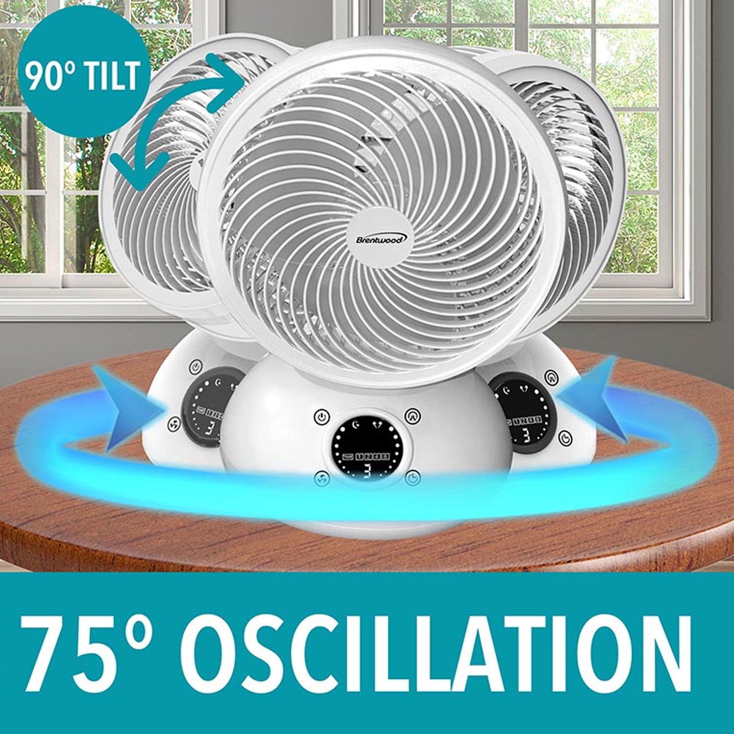 Brentwood 6 Inch 3 Speed Oscillating Remote Control Desktop Fan, White(Open Box) - VMInnovations