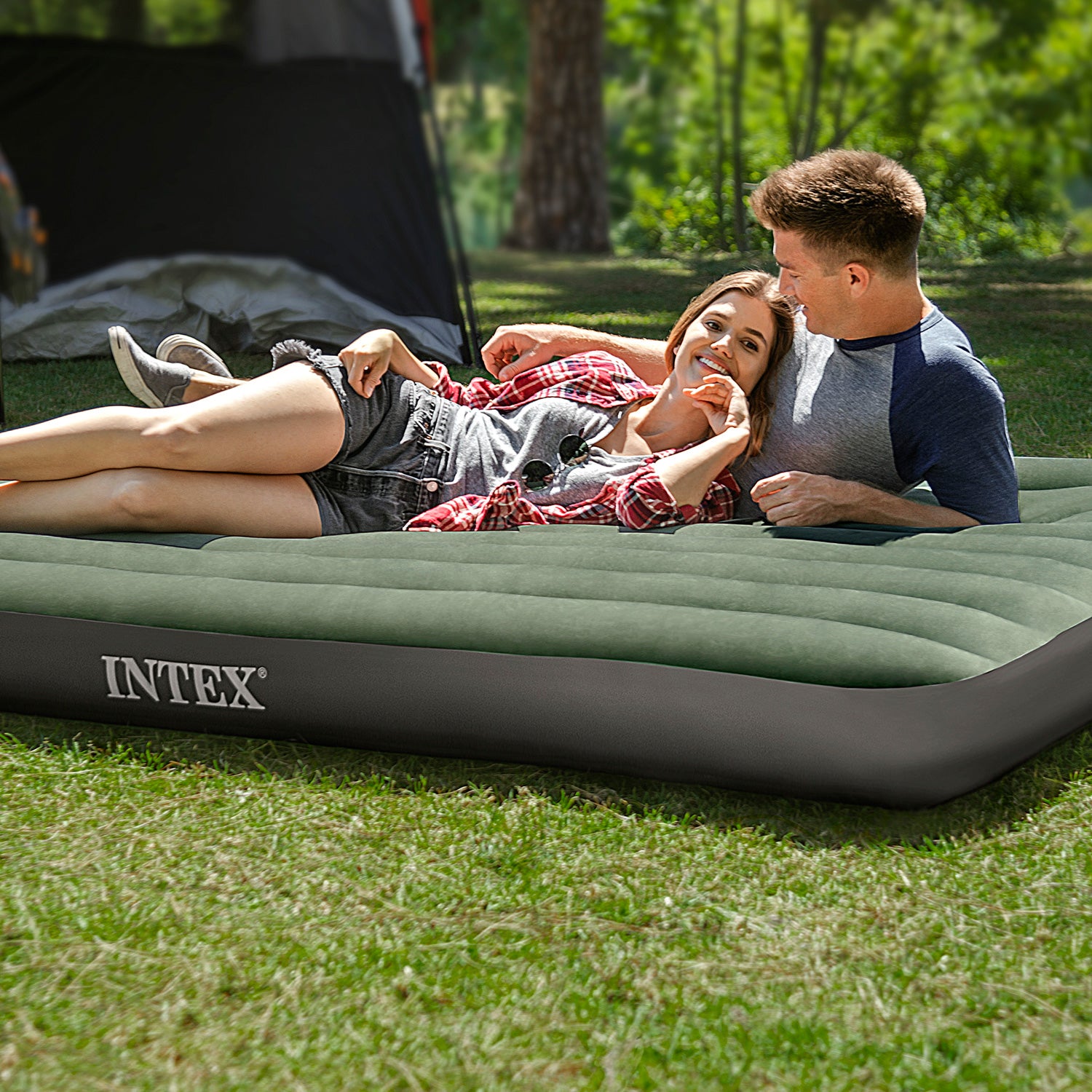 Intex Durabeam Expedition Inflatable Mattress Air Bed w/ Pump, Full (Open Box) - VMInnovations