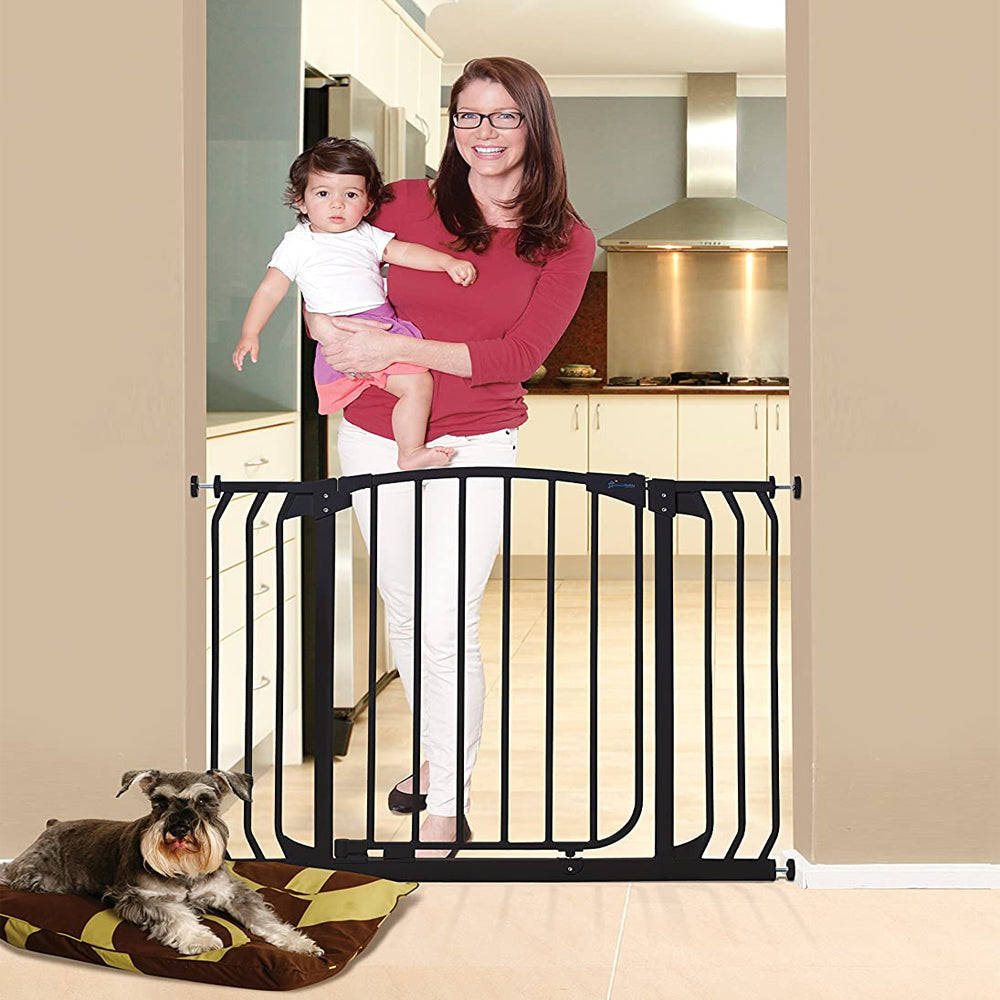 Dreambaby F170B Chelsea 38 to 42.5 Inch Auto-Close Baby Pet Safety Gate, Black - VMInnovations