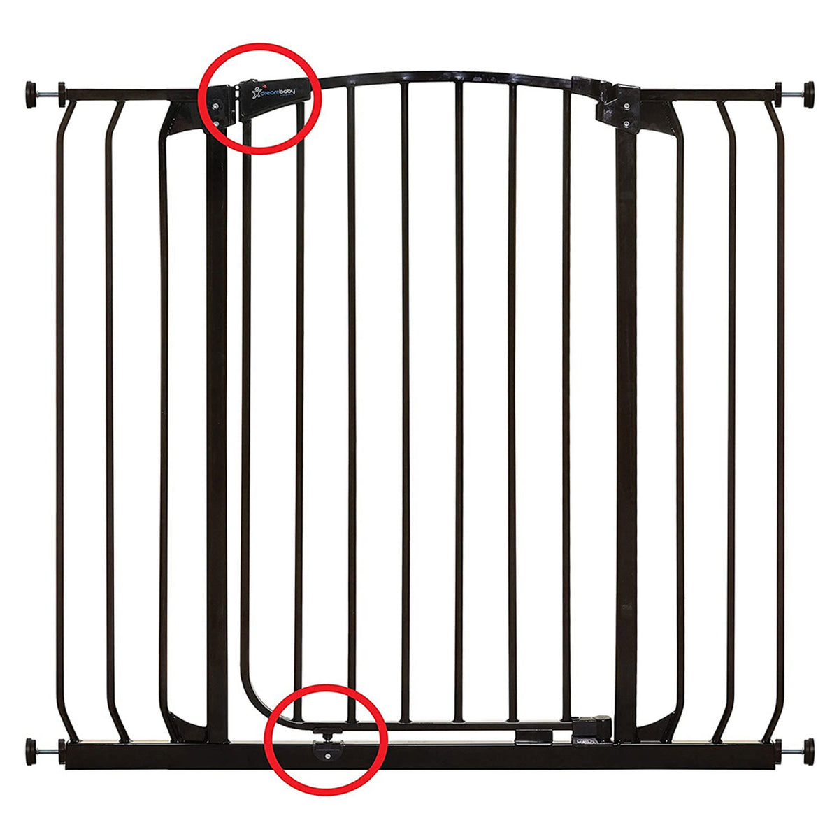 Dreambaby F191B Chelsea Extra Tall 38 to 42.5" Auto Close Baby & Pet Gate, Black - VMInnovations
