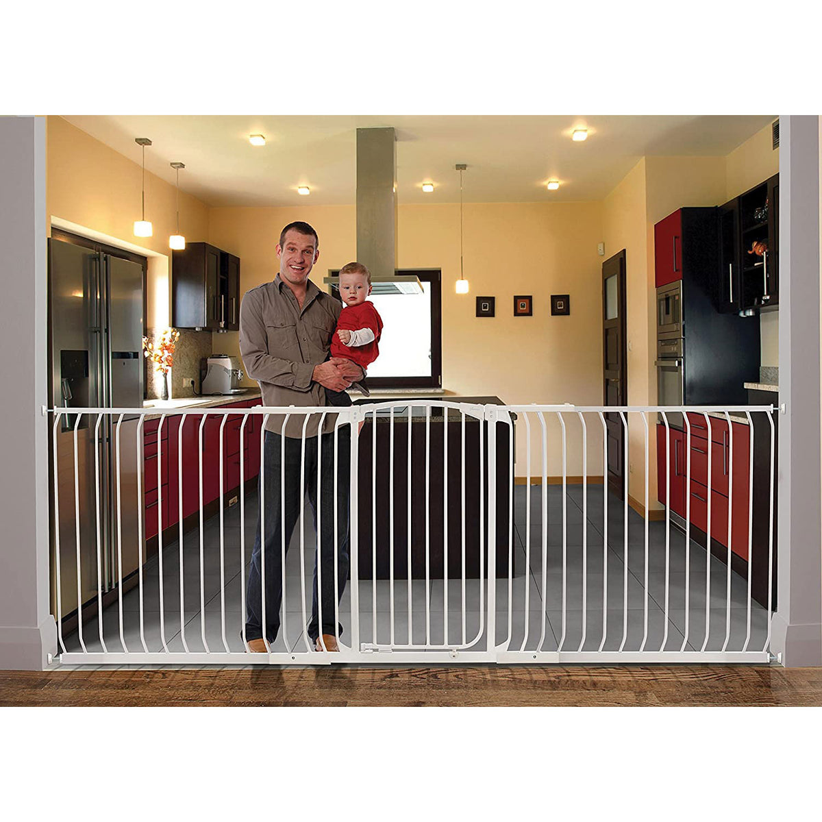 Dreambaby F191W Chelsea Extra Tall 38 to 42.5" Auto Close Baby & Pet Gate, White - VMInnovations