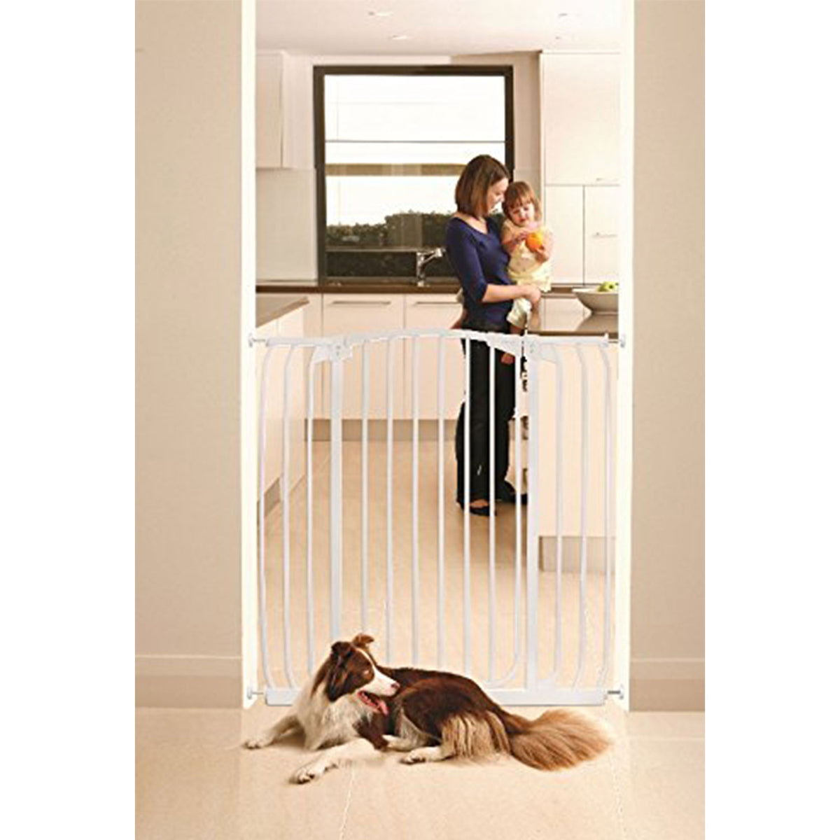 Dreambaby F191W Chelsea Extra Tall 38 to 42.5" Auto Close Baby & Pet Gate, White - VMInnovations