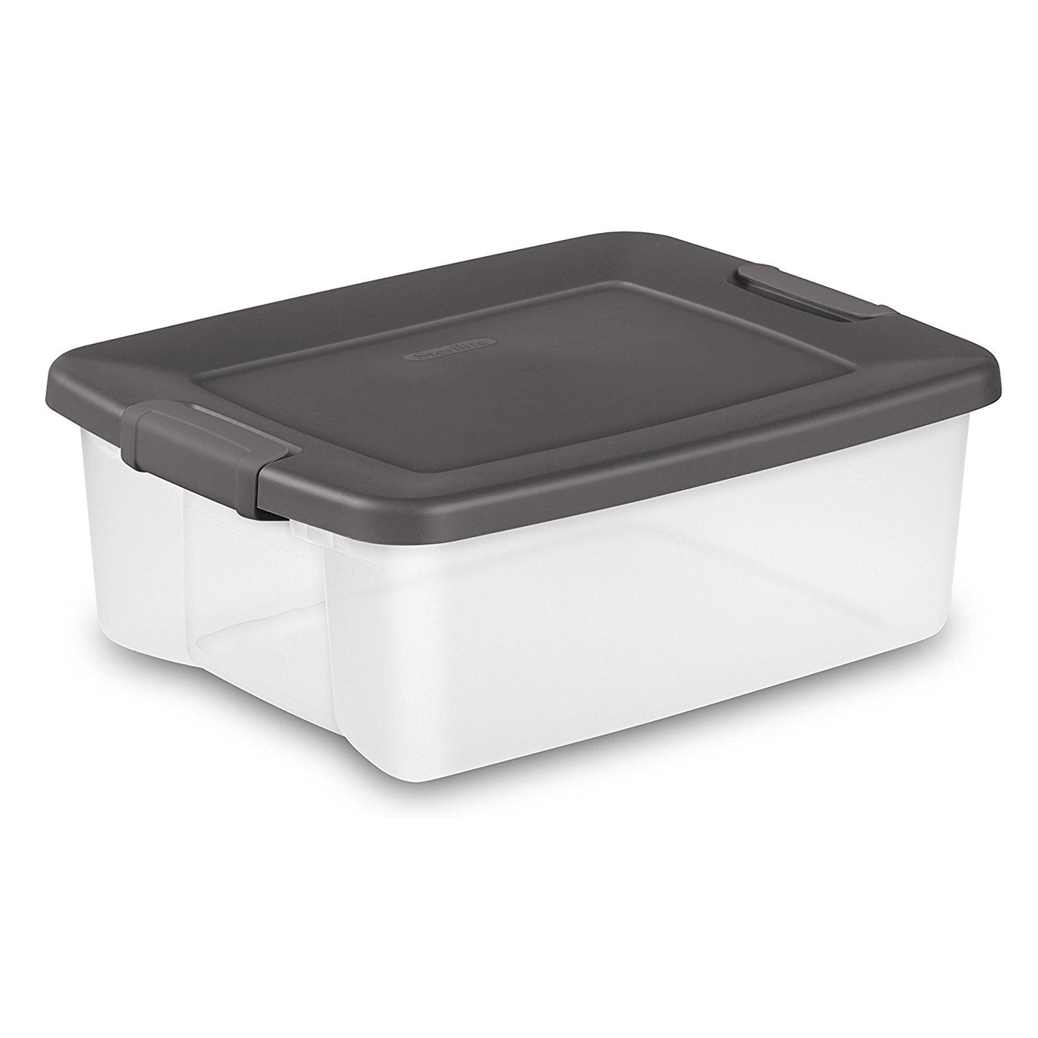 Sterilite 25 Qt. Shelf Tote Driftwood Lid Clear Base (Open Box)