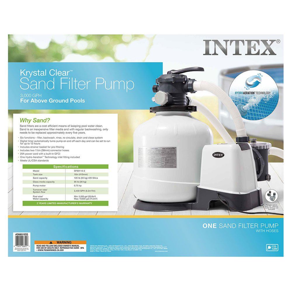 Intex Pool Sand Filter Pump w/ Automatic Timer & Replacement Hose Adapter Set