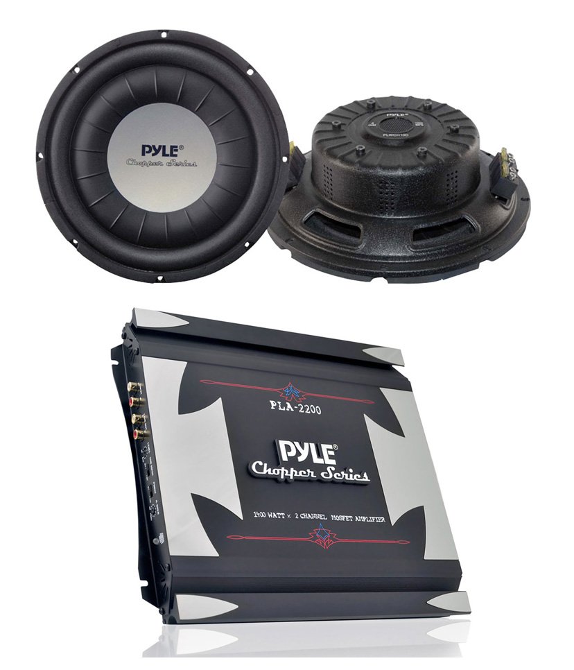 2) Pyle PLWCH10D 10" 2000W Car Subwoofers + Pyle PLA2200 2 Channel Car Amplifier