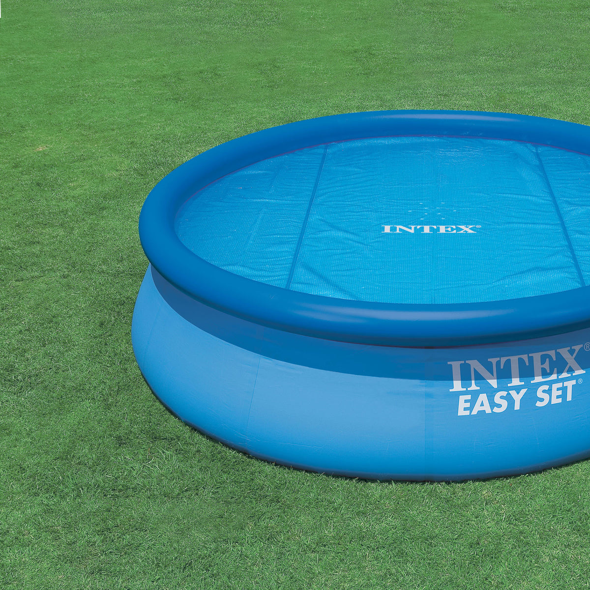Intex 15 Foot Round Easy Set Vinyl Solar Cover for Swimming Pools, Blue | 29023E