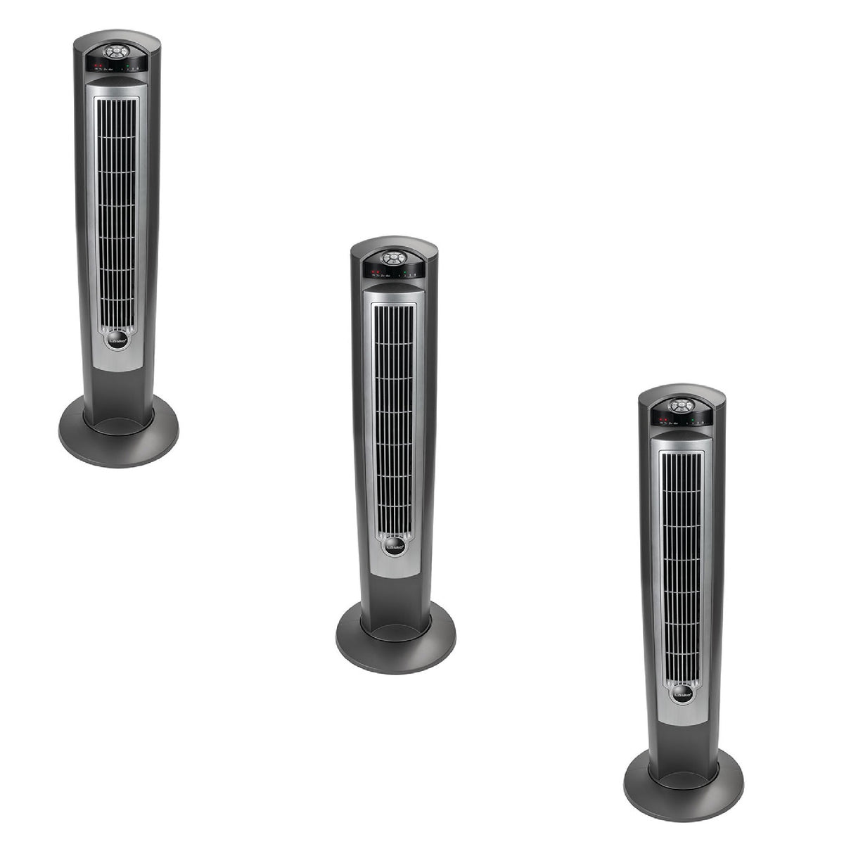 Lasko Wind Curve Nighttime Setting Tower Fan w/ Remote Control, Silver (3 Pack)