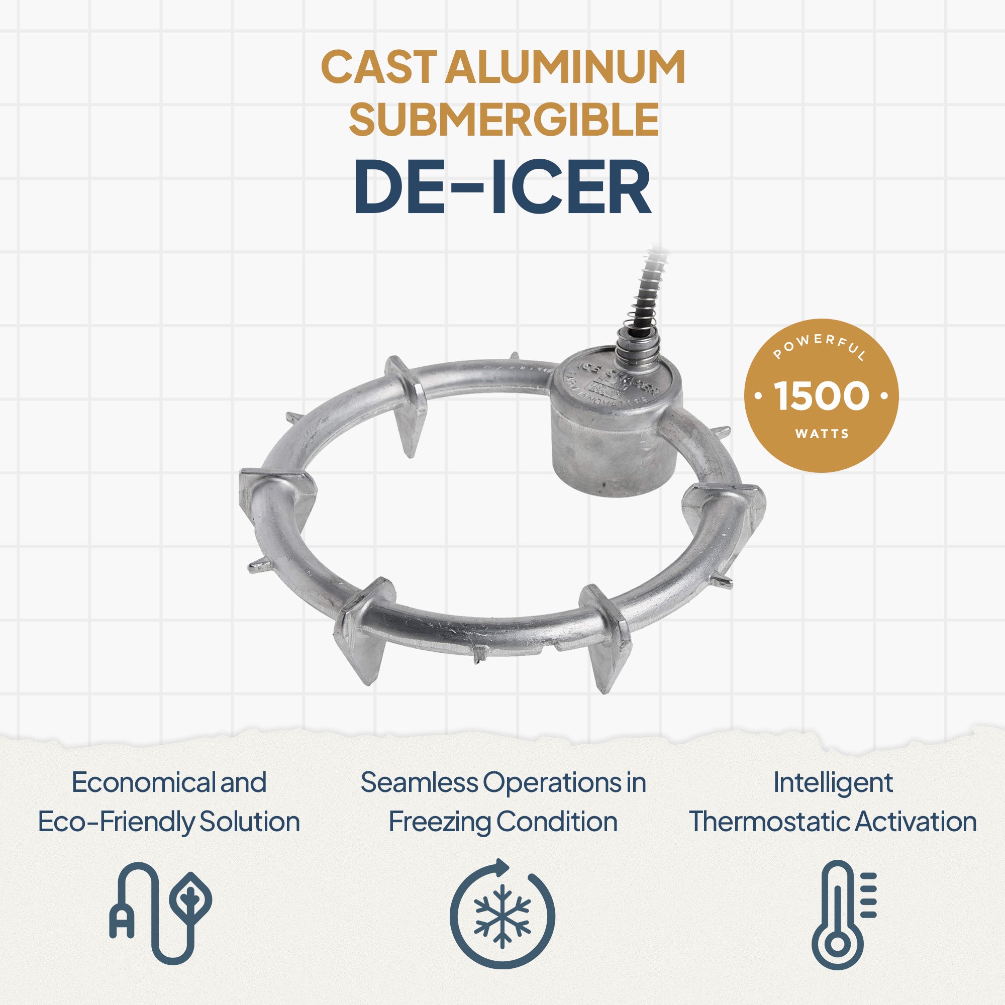 Farm Innovators Ice Chaser Aluminum Submergible Tank De-Icer w/Protector, 4 Pack - VMInnovations