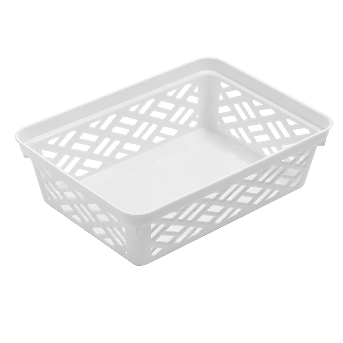 Ezy Storage 32133 Small Brickor Plastic Household Organization Basket, White