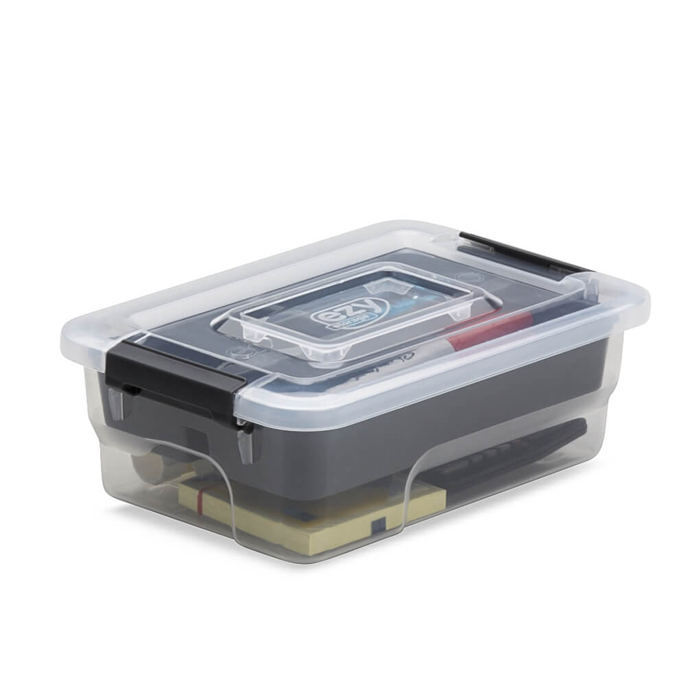 Ezy Storage Sort It 1.5 Qt Plastic Stacking Container Organizer w/ Insert Tray