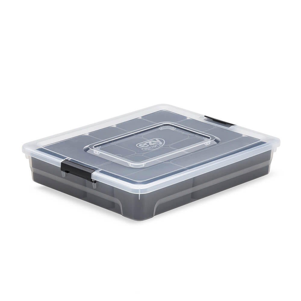 Ezy Storage Sort It 5 Quart Container Box with 13 Cup Insert Tray (12 Pack)