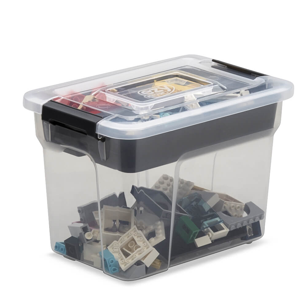 Ezy Storage 3.2 Quart Sort It Storage Container Box with Removable Insert Tray