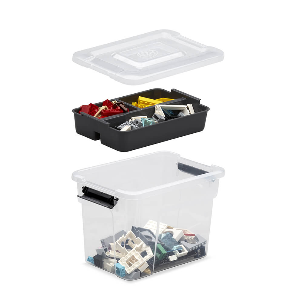 Ezy Storage Sort It 3 Liter Container Box Bin with Removable Tray (12 Pack)