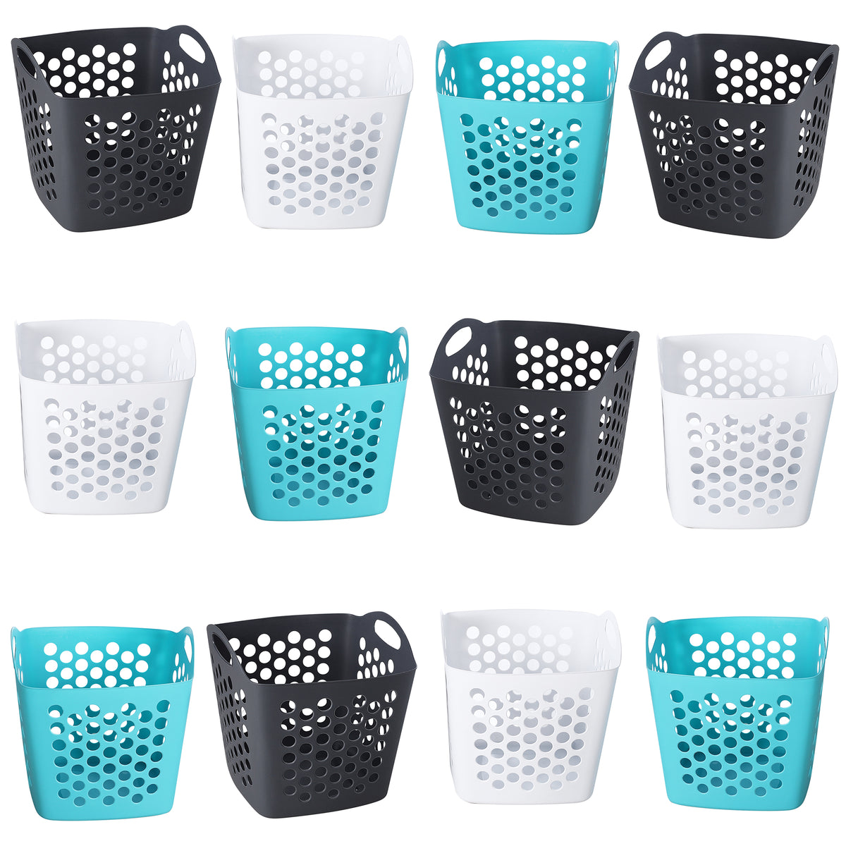 Ezy Storage Flexi 7 Gallon Plastic Flex Laundry Basket Clothes Hamper (12 Pack)