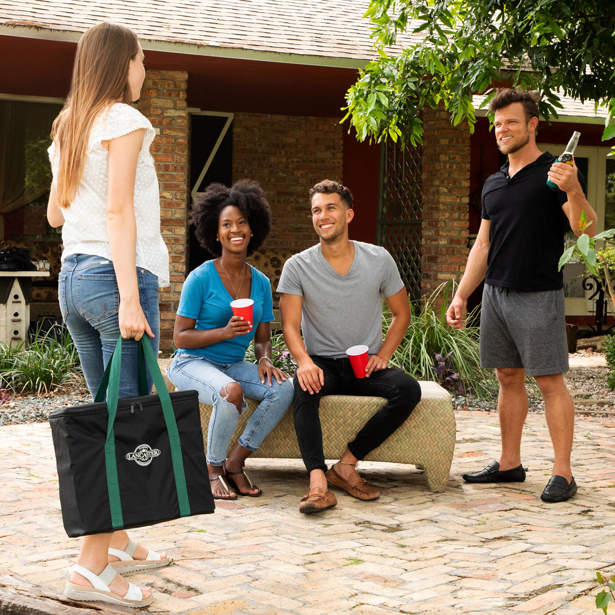 Lancaster Gaming Company Giant Wooden Tumbling Tower Game, Black&Pine (Open Box)
