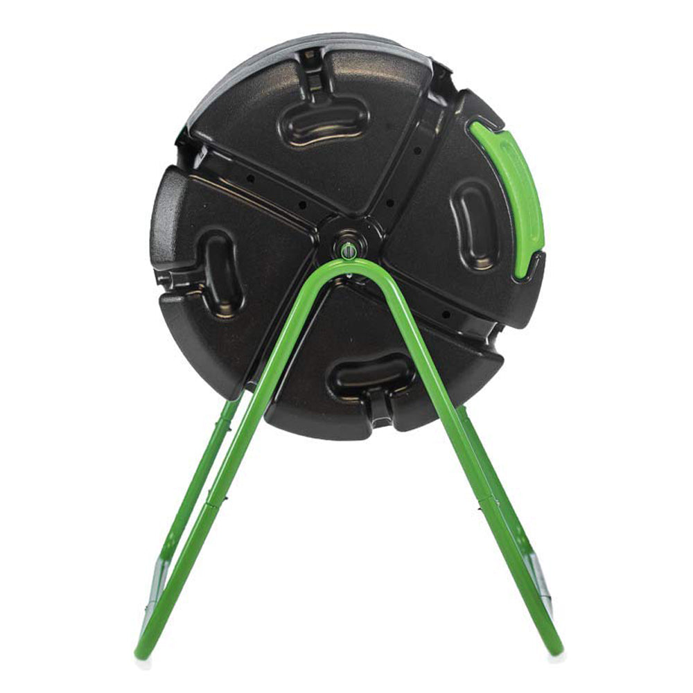FCMP Outdoor HOTFROG 37 Gallon Plastic Single Roto Tumbling Composter Bin, Green - VMInnovations