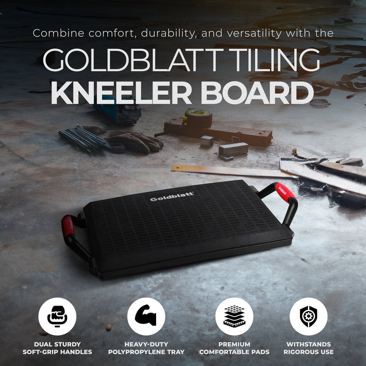 Goldblatt 18.75 x 13.38 Inch Polypropylene Concrete Tiling Kneeler Board, Black - VMInnovations