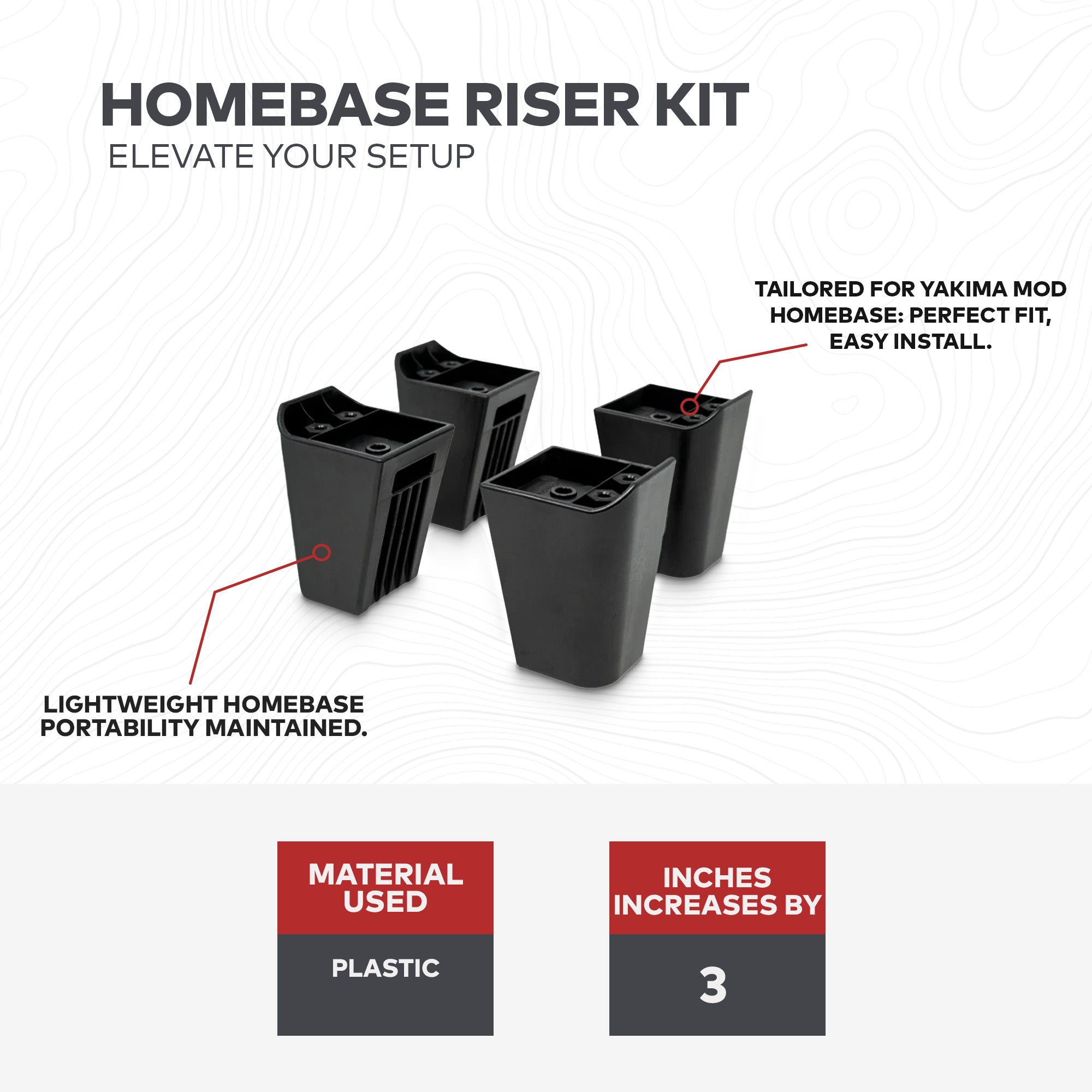Yakima MOD Riser Kit Compatible with MOD HomeBase for Height Up to 3 Inch (Used) - VMInnovations