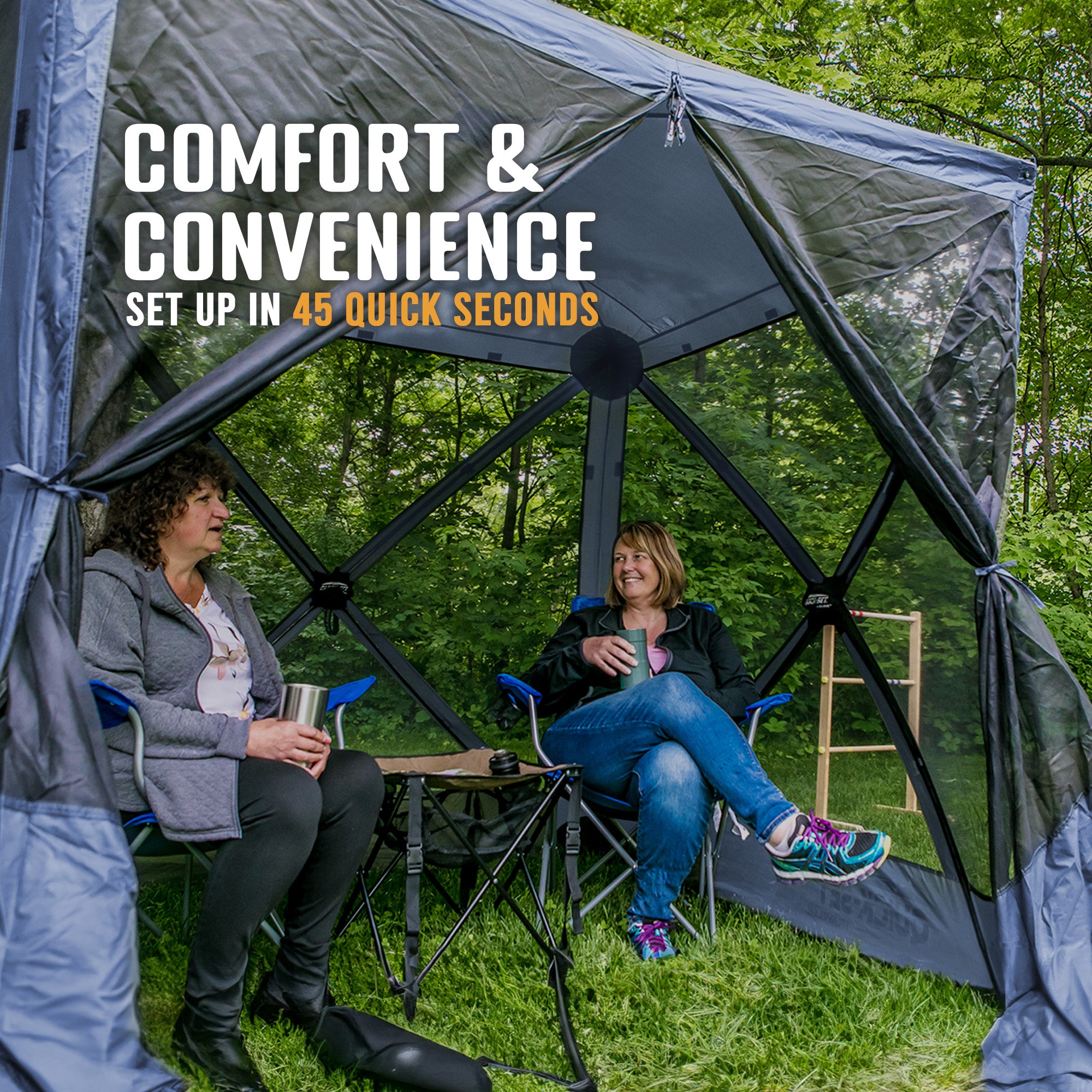CLAM Quick-Set Traveler 6 x 6 Ft Portable Outdoor 4 Sided Canopy Shelter, Blue