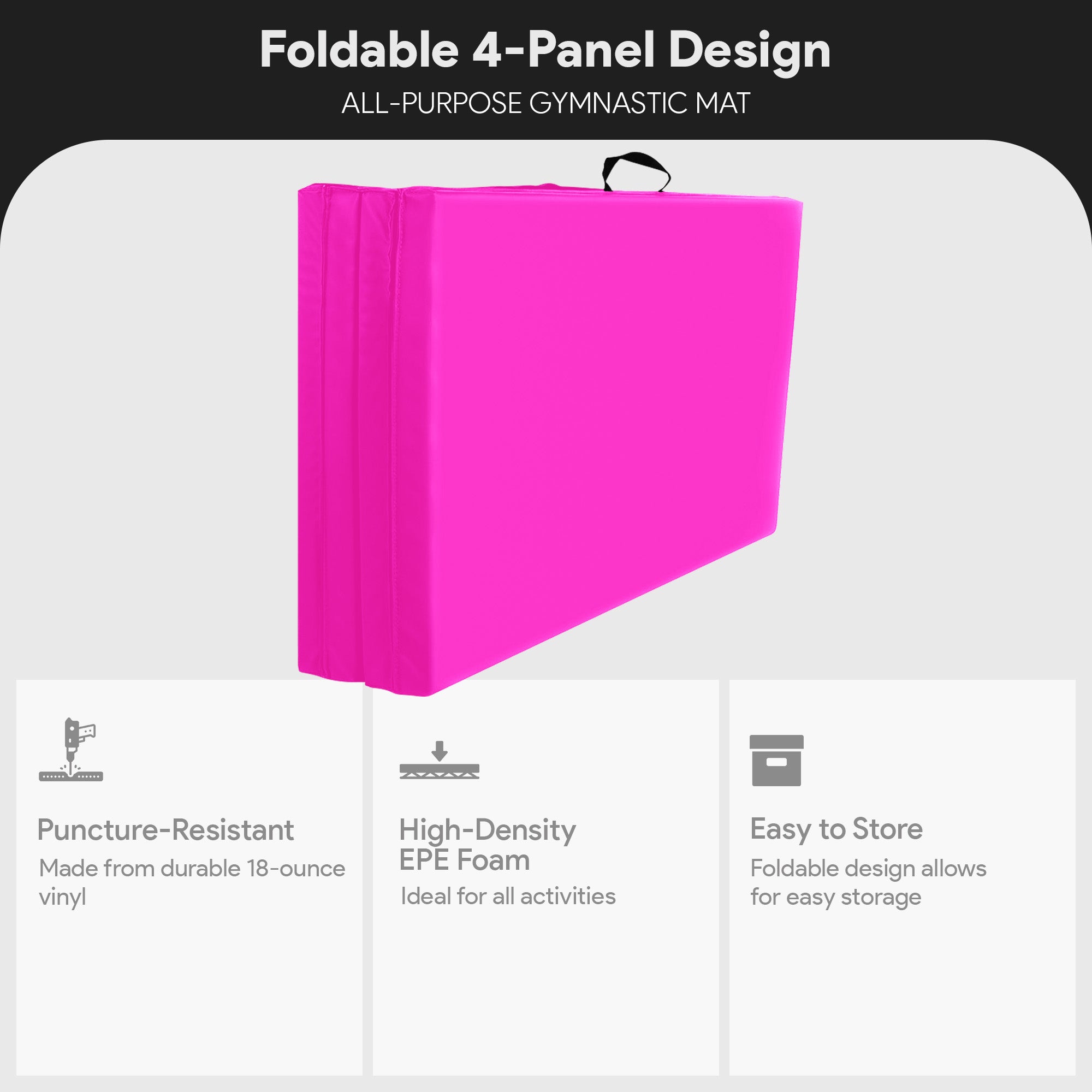 BalanceFrom 4' x 8' x 2" All Purpose Fitness Gymnastics Gym Mat, Pink (Used) - VMInnovations