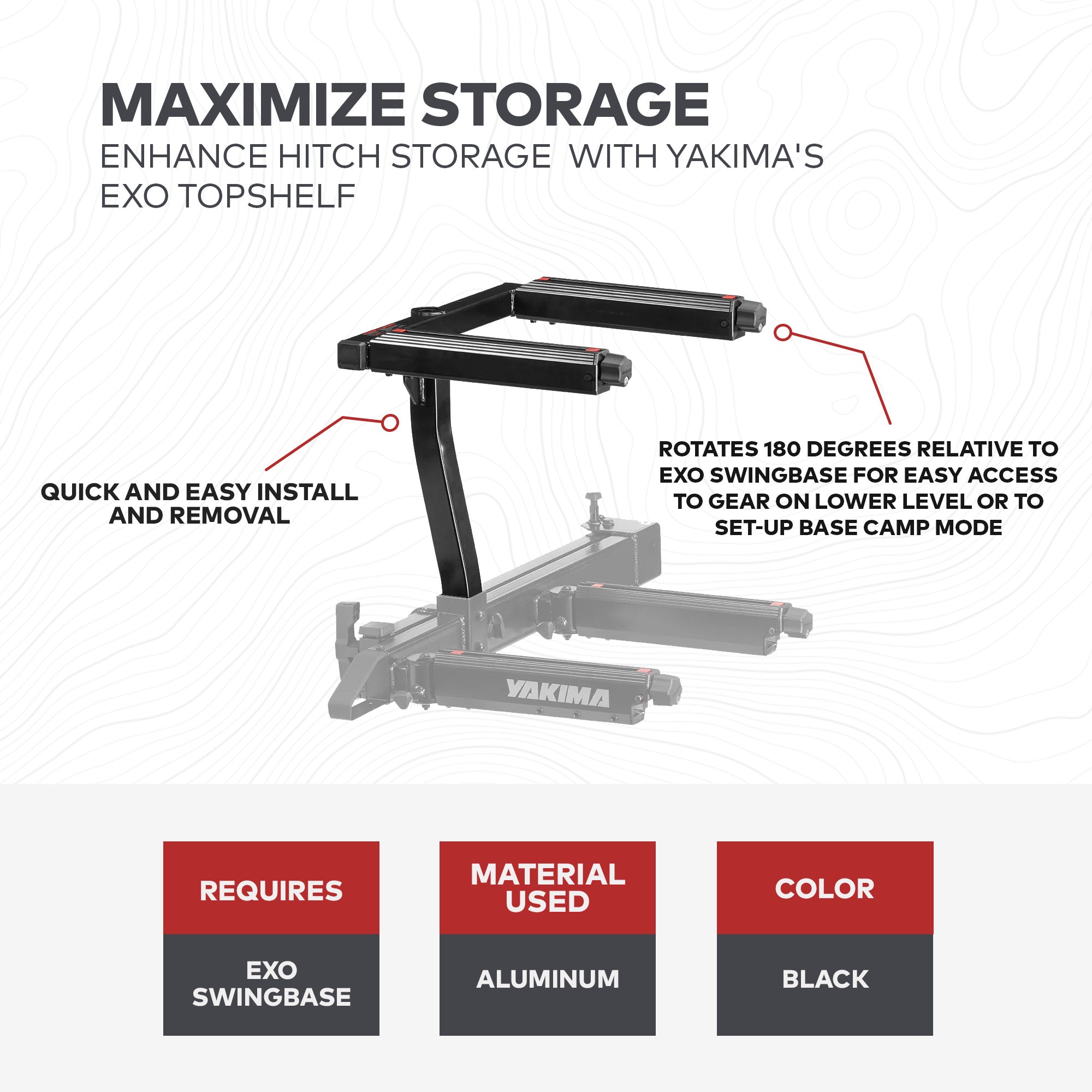 Yakima EXO TopShelf Second Level Hitch Rack Storage System SKS Locks (For Parts)