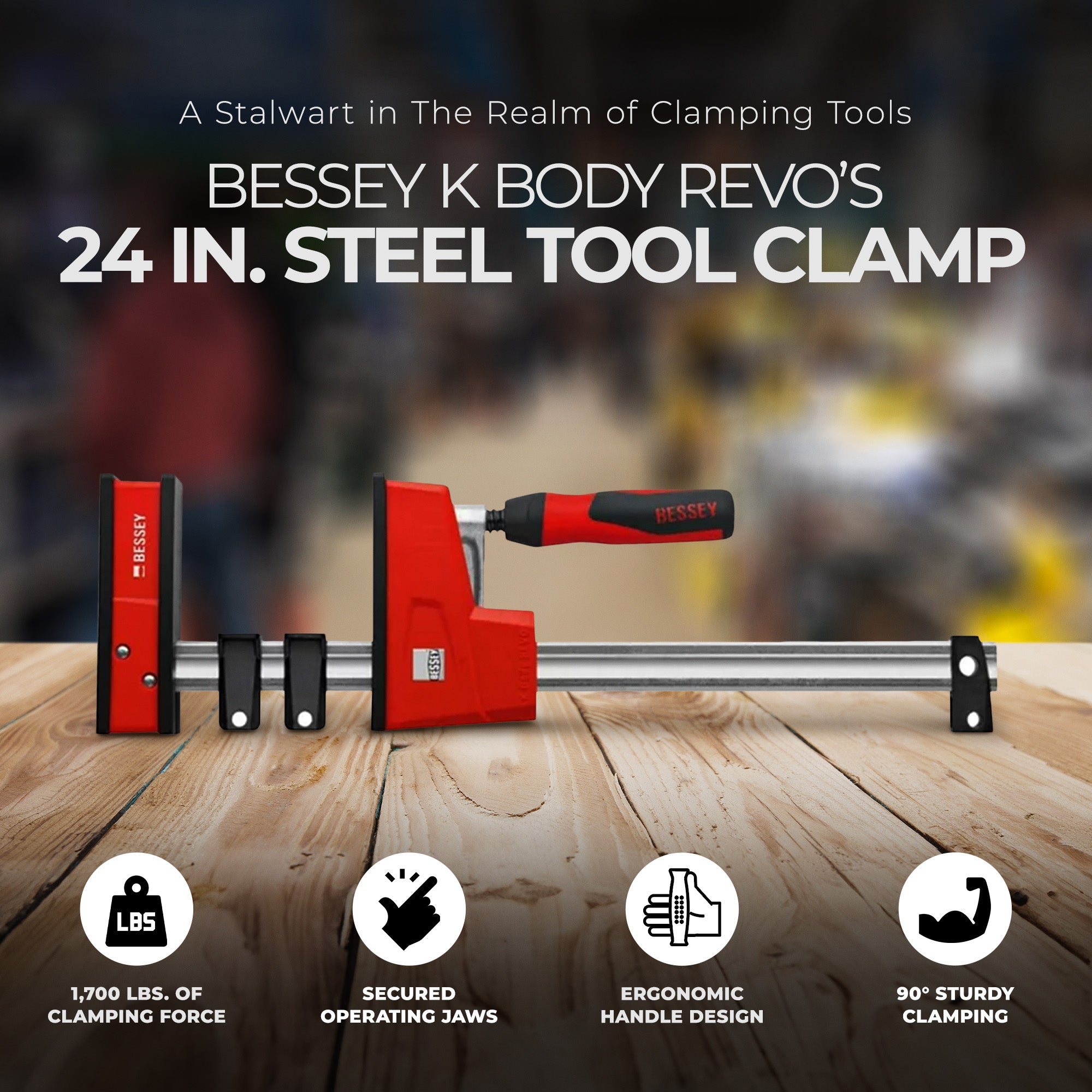 BESSEY K Body Revo 24 Inch Steel Parallel Bar Accessory Tool Clamp Kit, KRE3524 - VMInnovations