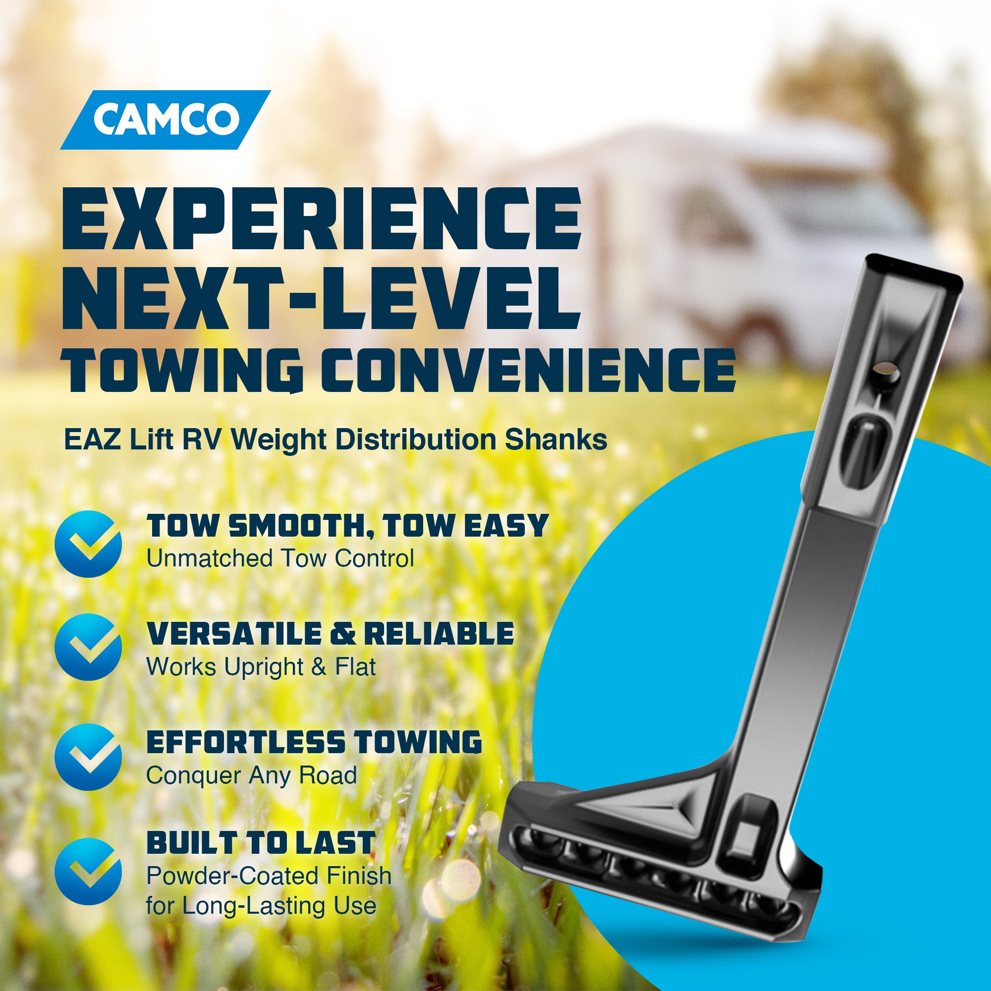 Camco Lift RV Weight Distribution Shanks w/Powder Coated Finish, Black(Open Box) - VMInnovations