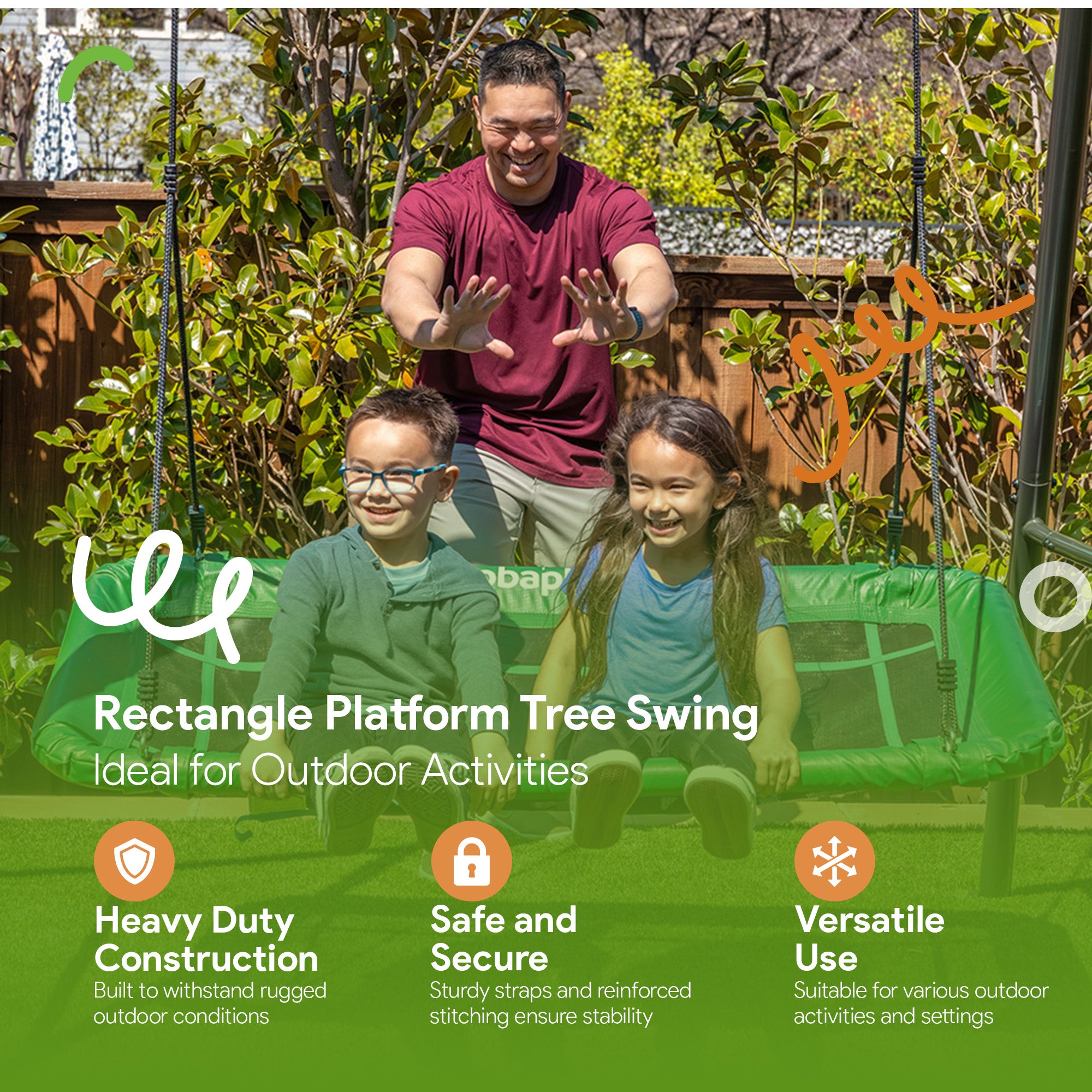 gobaplay Tree Swing, 46" x 25" Platform (Swingset Frame Not Included) (Open Box) - VMInnovations