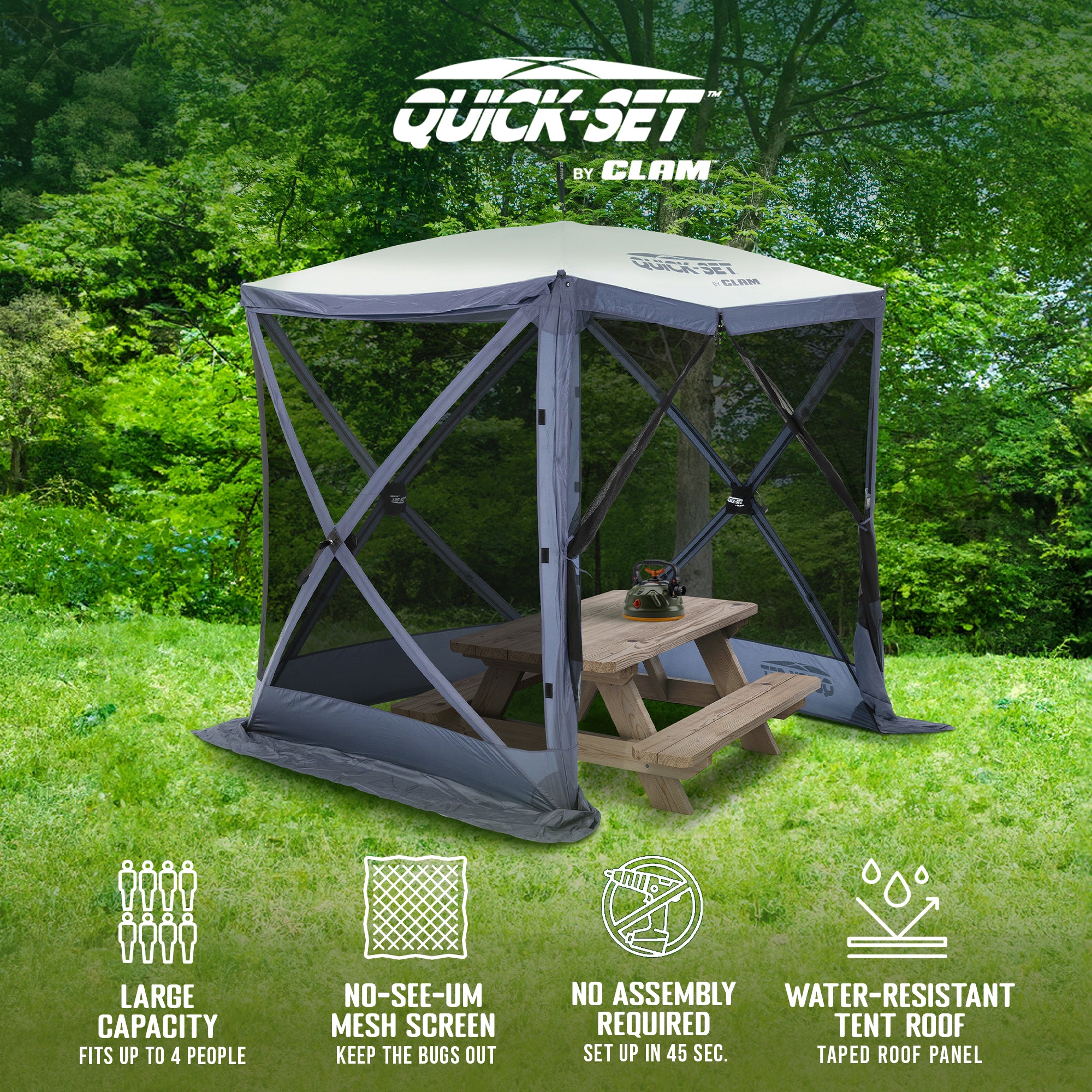 CLAM Quick-Set Traveler 6x6 Ft Portable 4 Sided Canopy Shelter, Blue (Used) - VMInnovations
