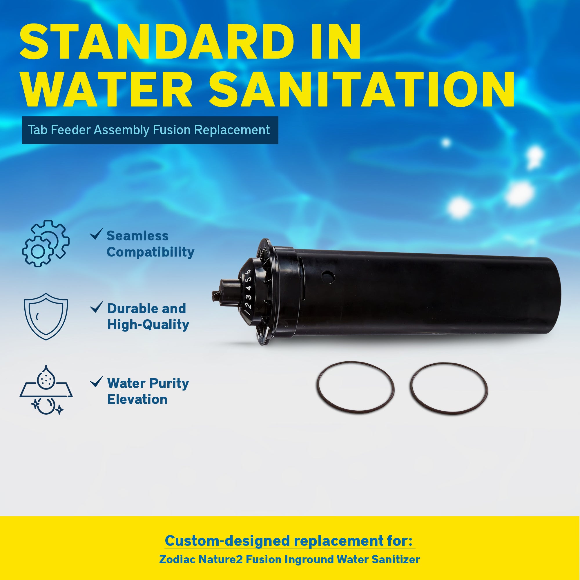Zodiac Nature2 Tab Feeder Assembly Replacement w/Body,Cap & 2 O Rings(For Parts) - VMInnovations