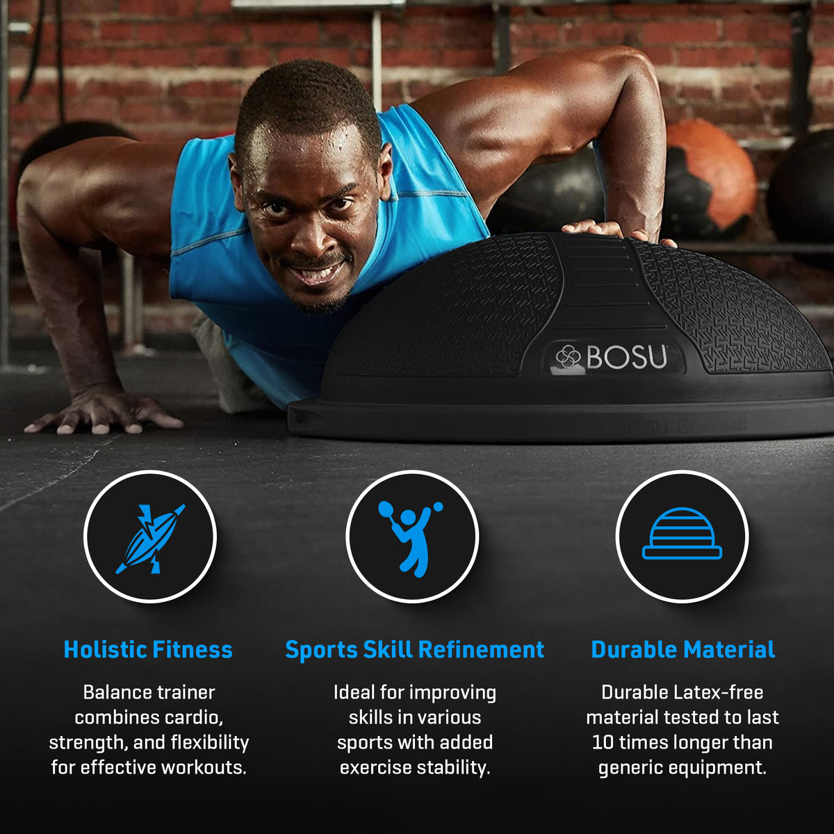 Bosu NexGen 300lb Capacity 26" Diameter Home Gym Balance Trainer, Blk (Open Box) - VMInnovations