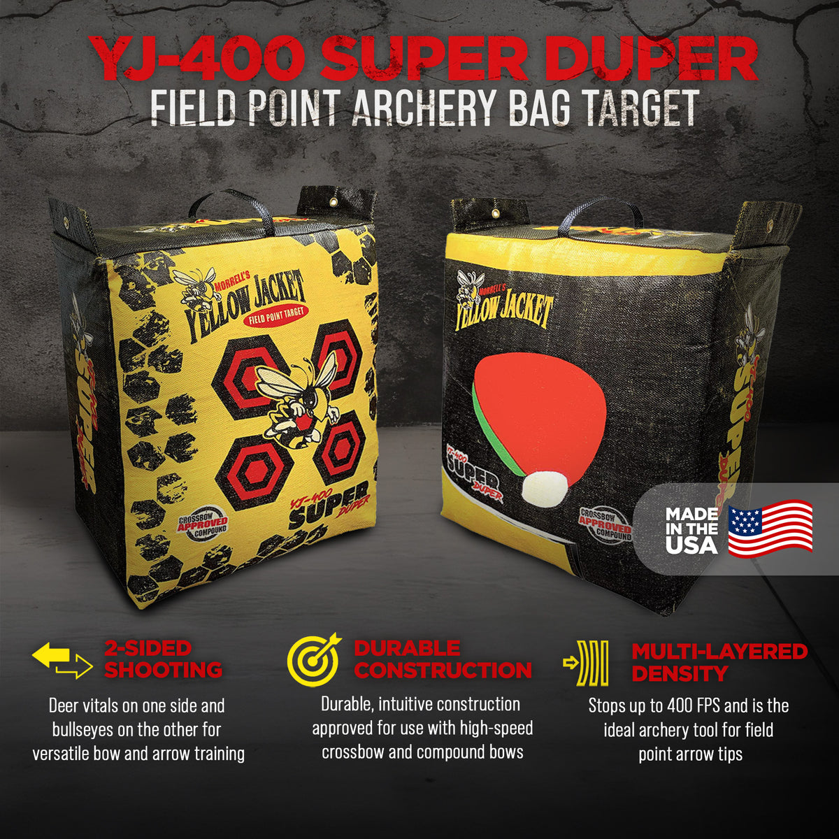 Morrell Yellow Jacket YJ-400 Super Duper Field Point Archery Target & (2) Covers