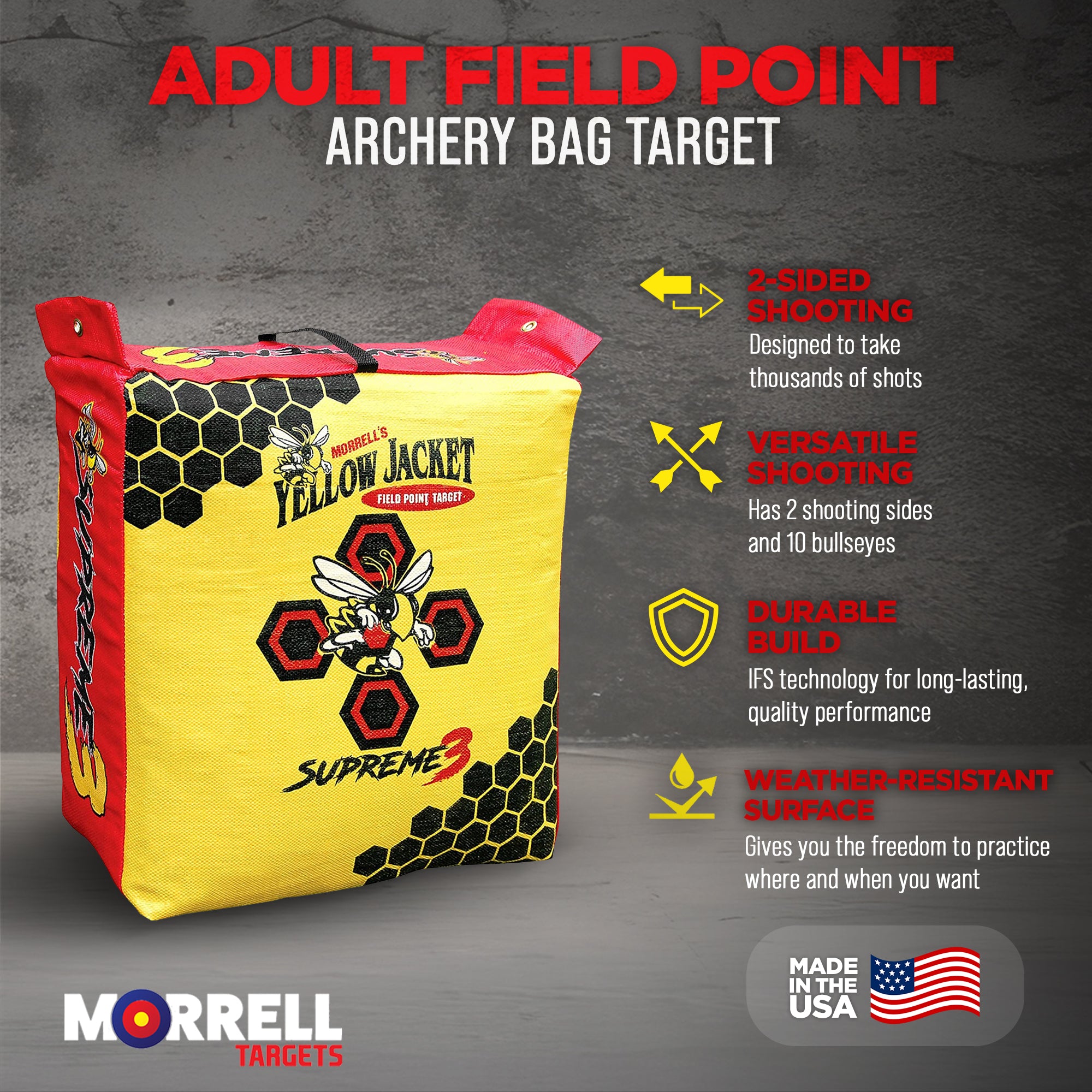 Morrell Yellow Jacket Supreme 3 Field Point Archery Bag Target and 2 Covers