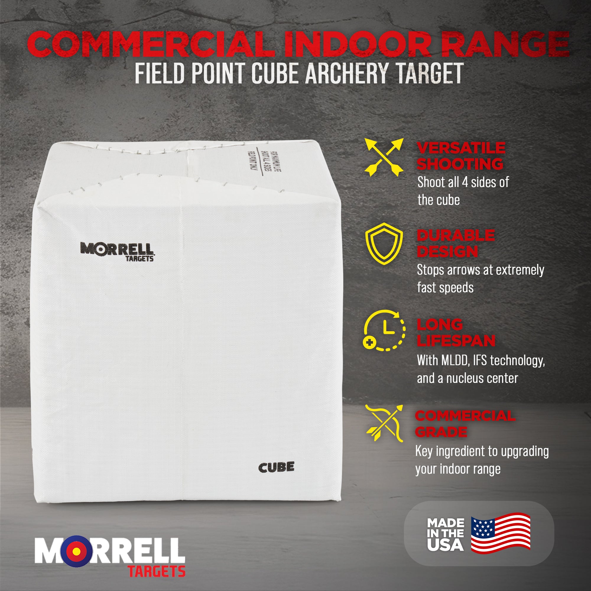 Morrell Targets 24 Inch Indoor Field Point Cube Archery Target w/ Stand (2 Pack)