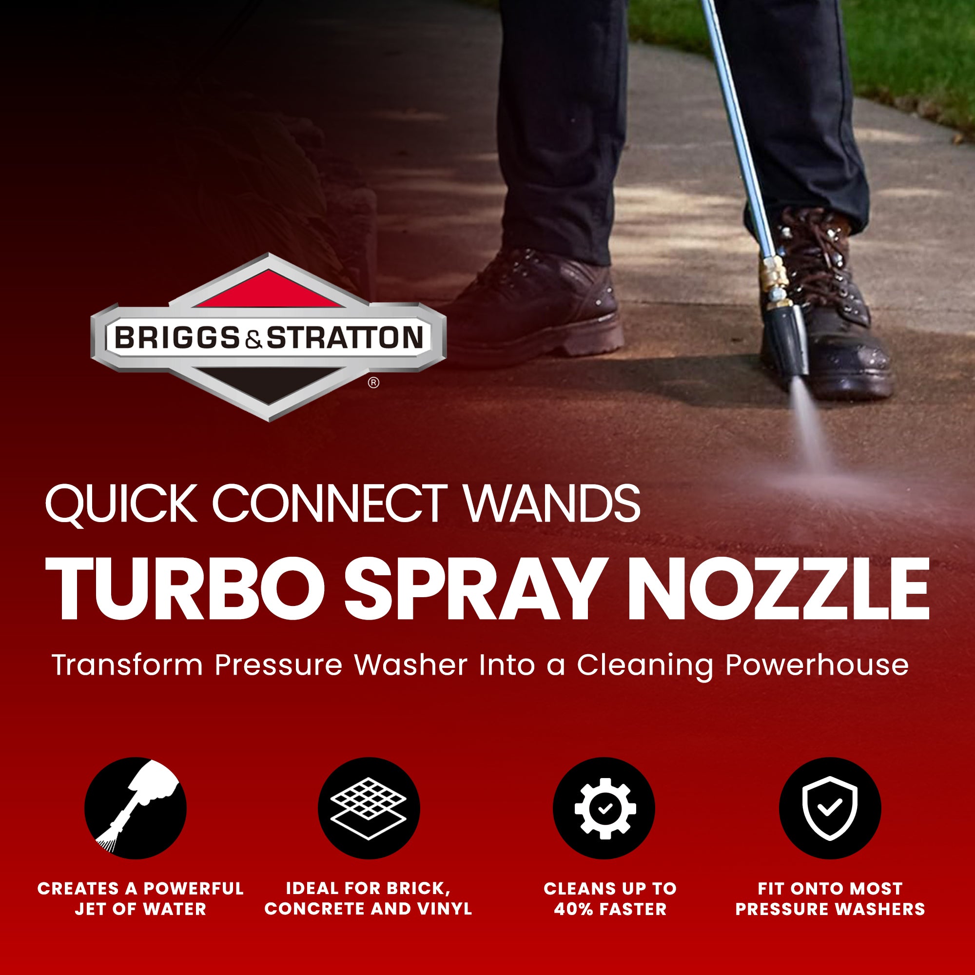 Briggs & Stratton Quick Connect 3000 PSI Turbo Spray Nozzle for Pressure Washers - VMInnovations