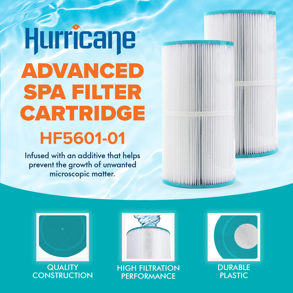 Hurricane 3 Pack HF5601-01 Advanced Pool and Spa Filter Cartridge Replacement - VMInnovations