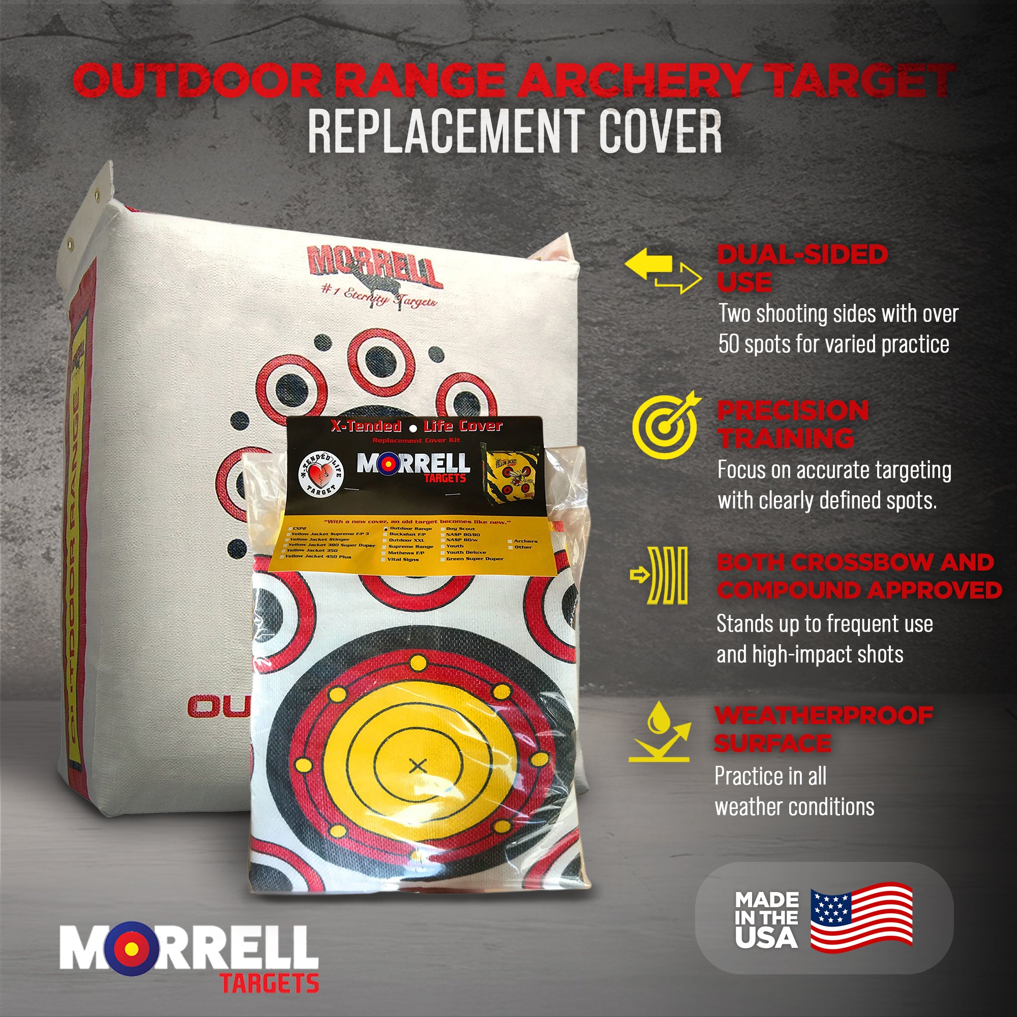 Morrell Outdoor Weatherproof Range Field Point Archery Bag Target & (2) Covers