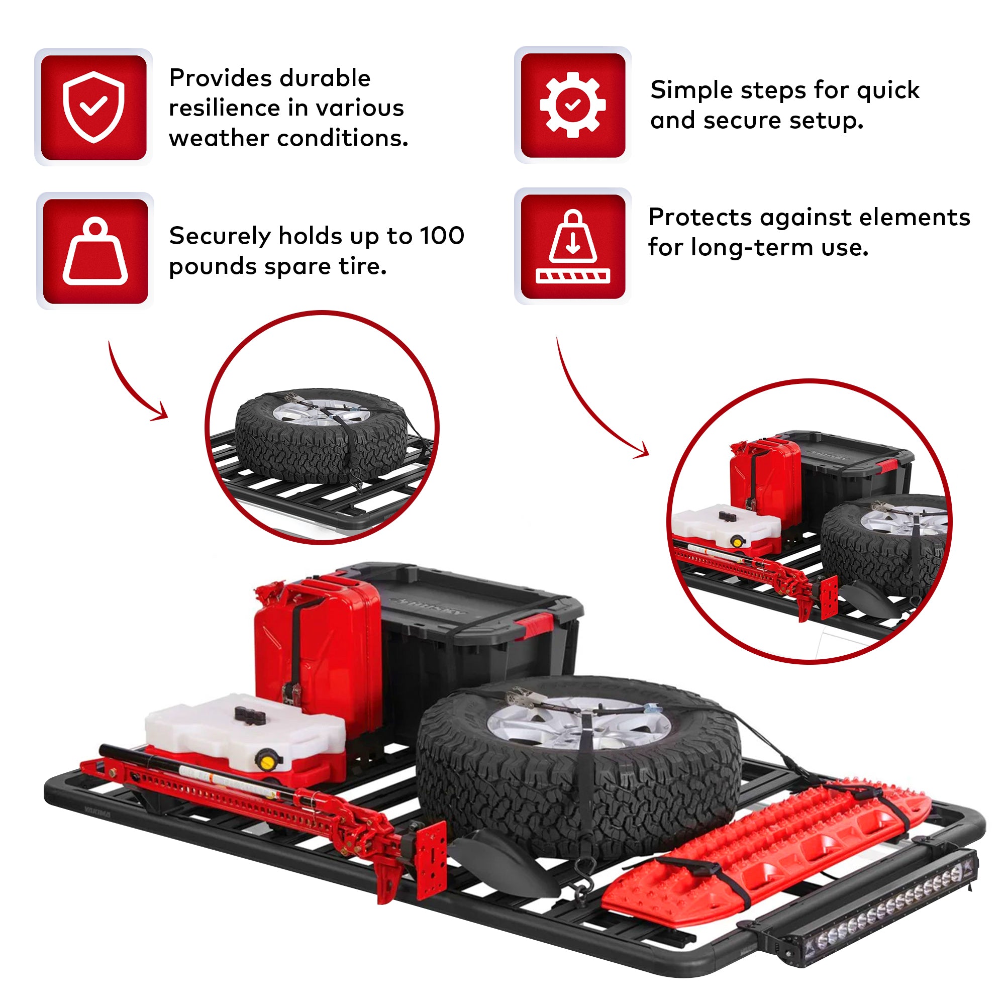 Yakima LockNLoad Wheel Restraint Spare Wheel Holder Kit for Roof Rack (Used) - VMInnovations