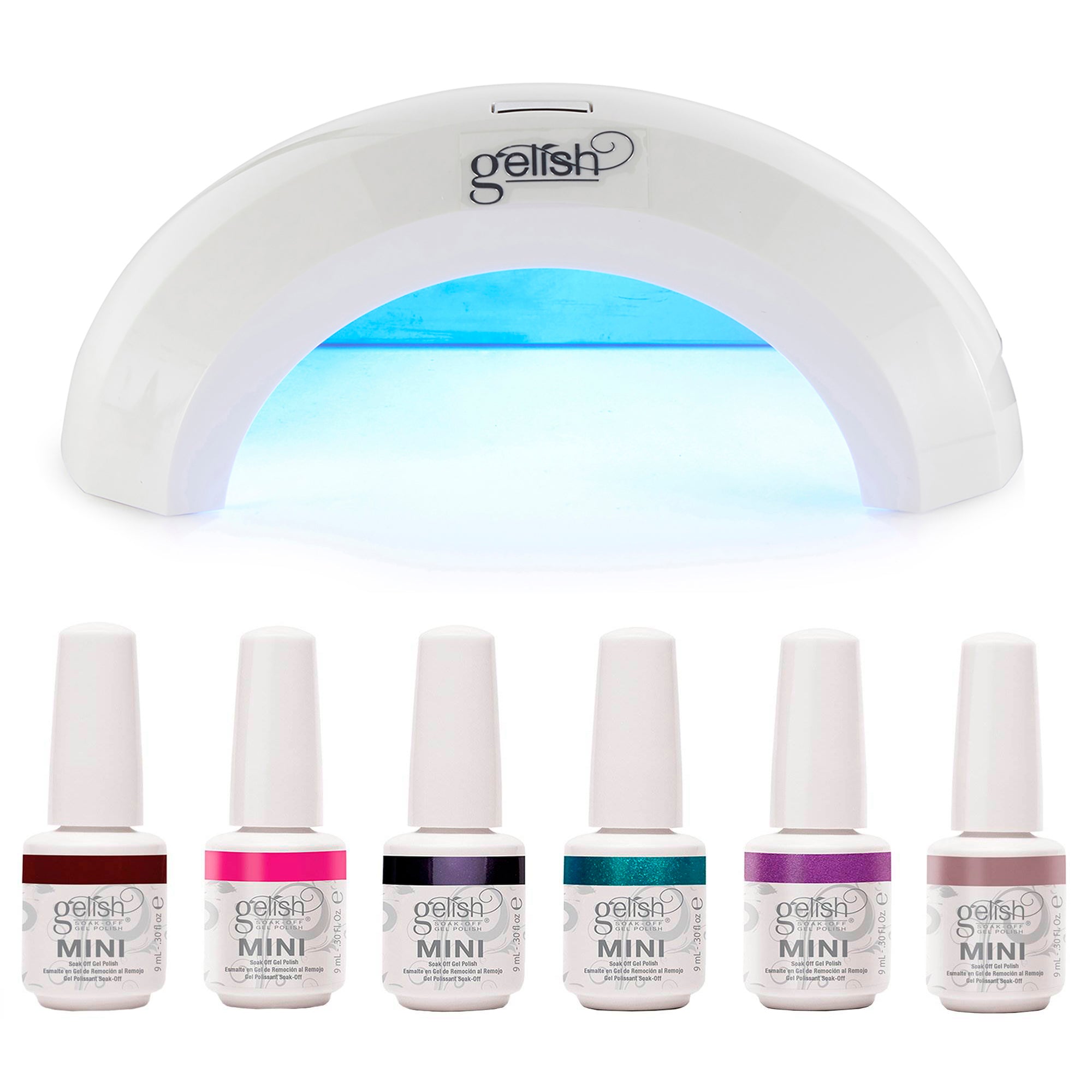 Gelish Mini Pro LED Curing Gel Light Lamp + Intergalactic Glam Gel Polish Set