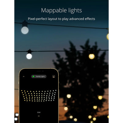 Twinkly Festoon App-Controlled Smart LED Light String 20 Warm/Cool White (Used)