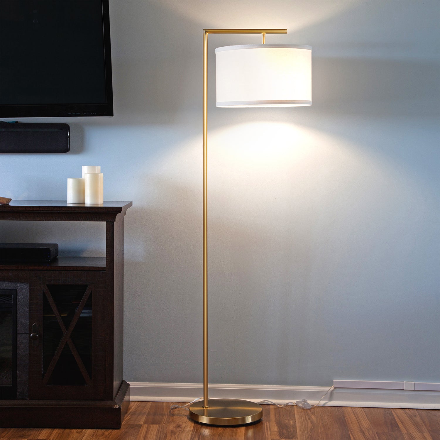 Brightech Montage Modern Floor Smart Lamp with LED Light, Antique Brass (Used)