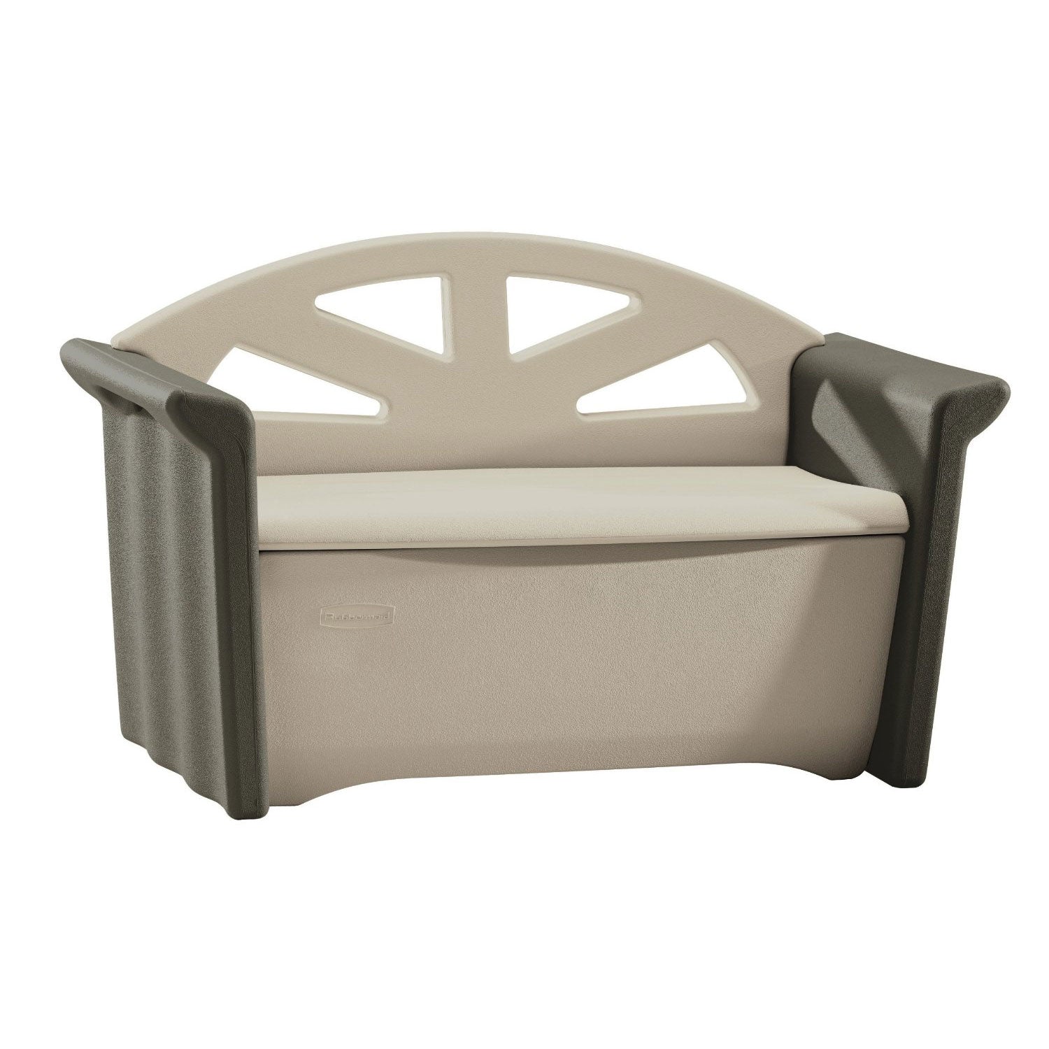 Rubbermaid 3764 4 Cubic Feet Patio Storage Bench Horizontal Outdoor Deck Box