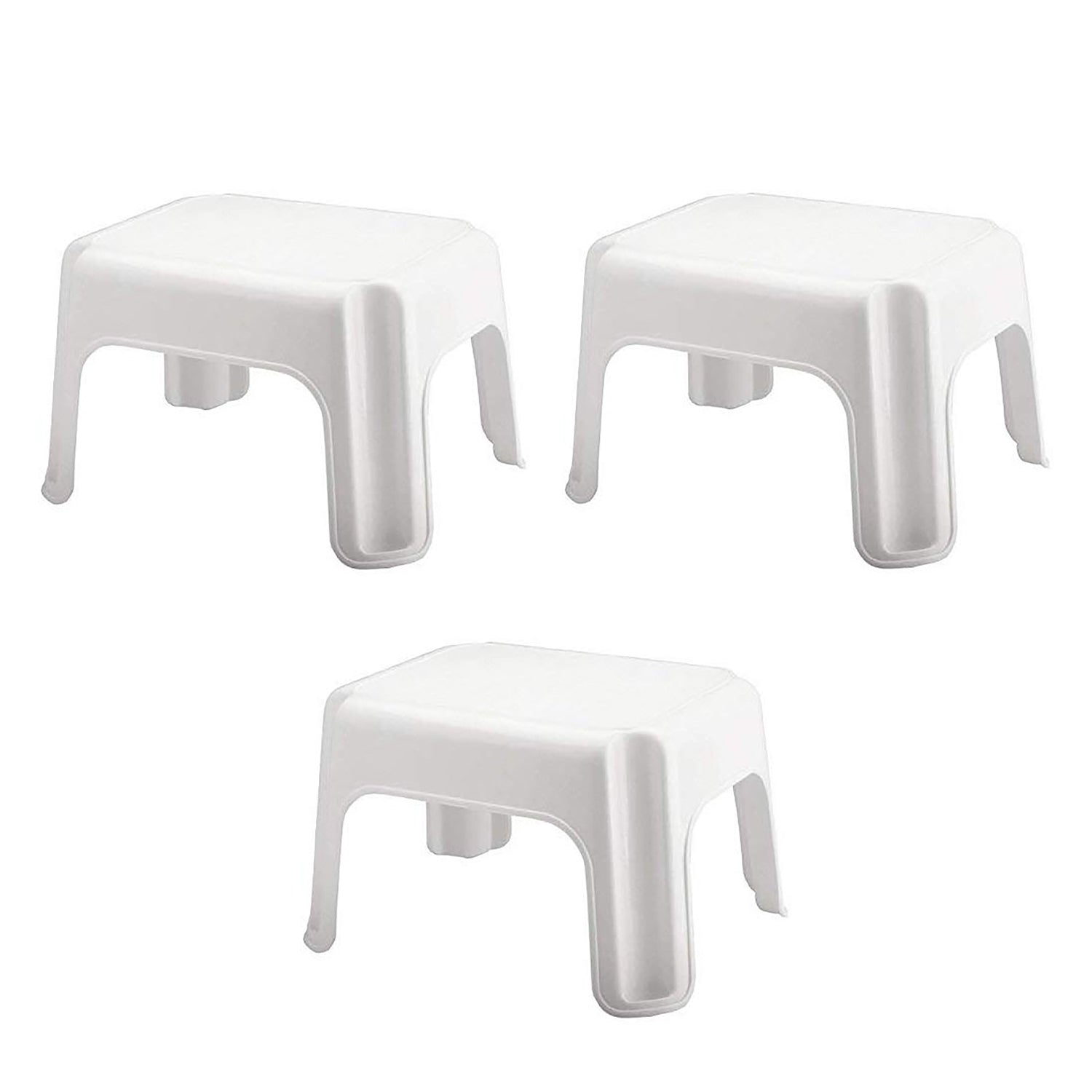 Rubbermaid Durable Plastic Roughneck Step Stool w/ 300-LB Capacity (3 Pack) - VMInnovations