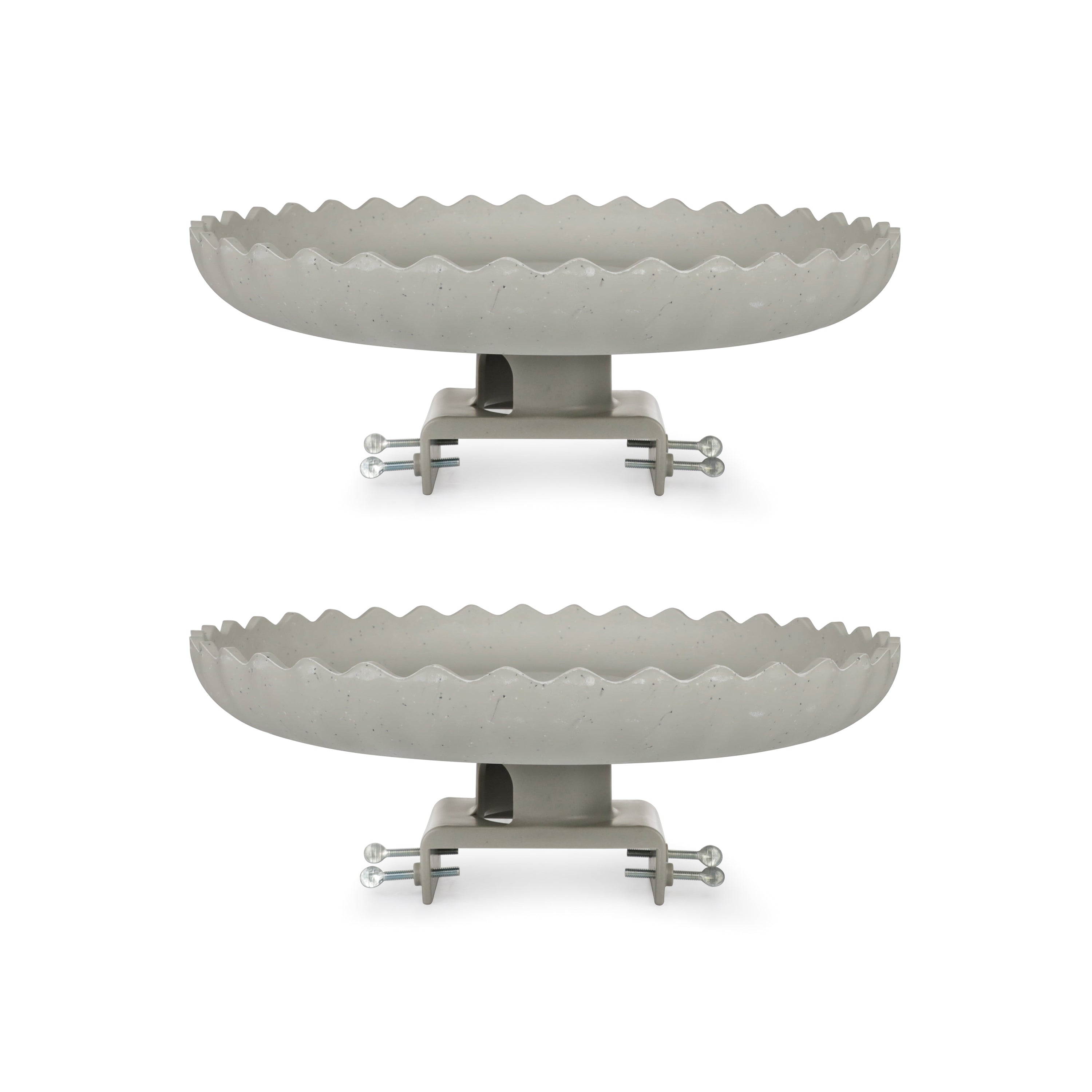 Farm Innovators 120W Outdoor Stone Scalloped Heated Birdbath, Gray (2 Pack)
